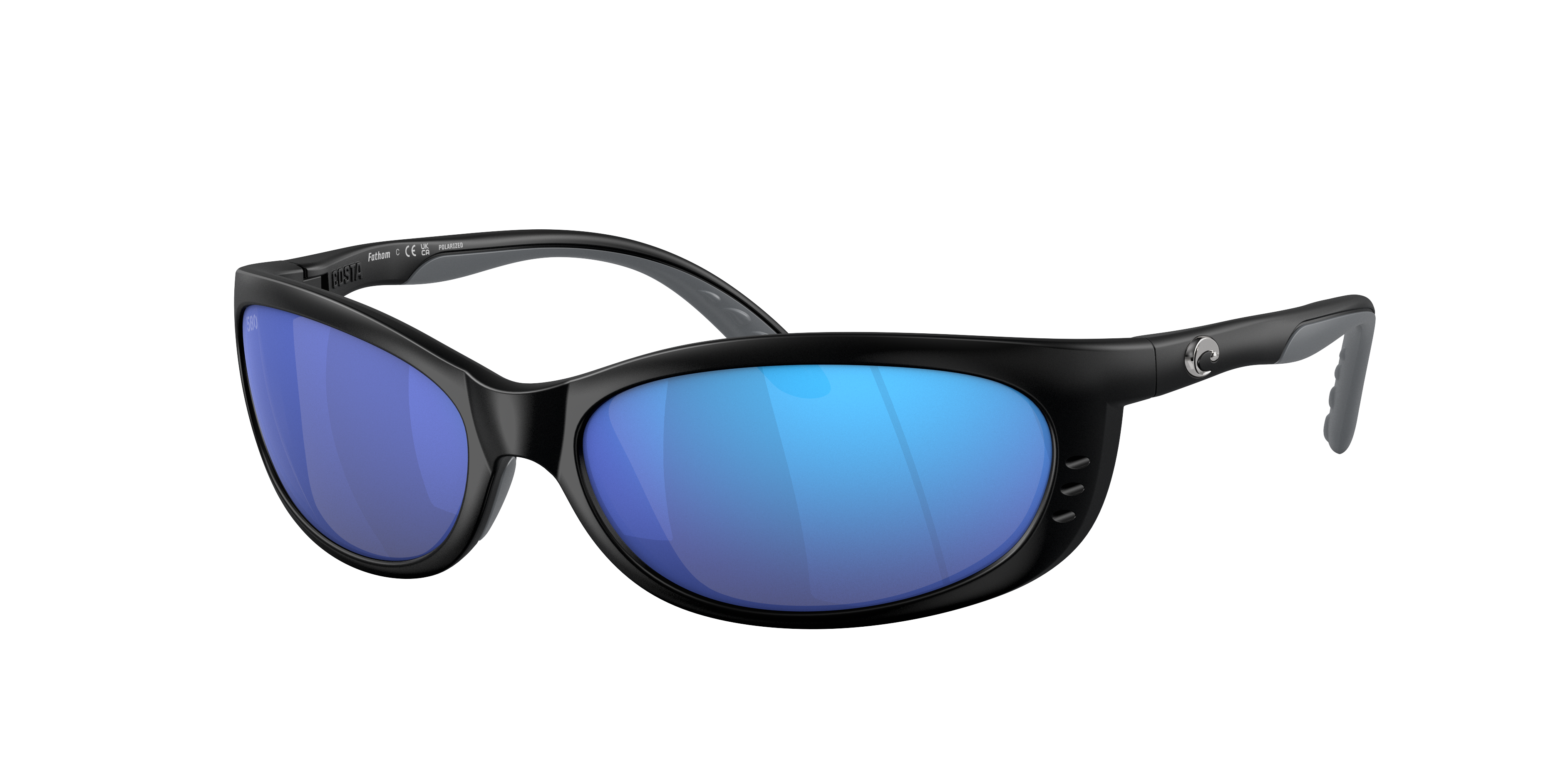 Costa Man Sunglass Fathom -  Frame color: Matte Black, Lens color: Blue Mirror