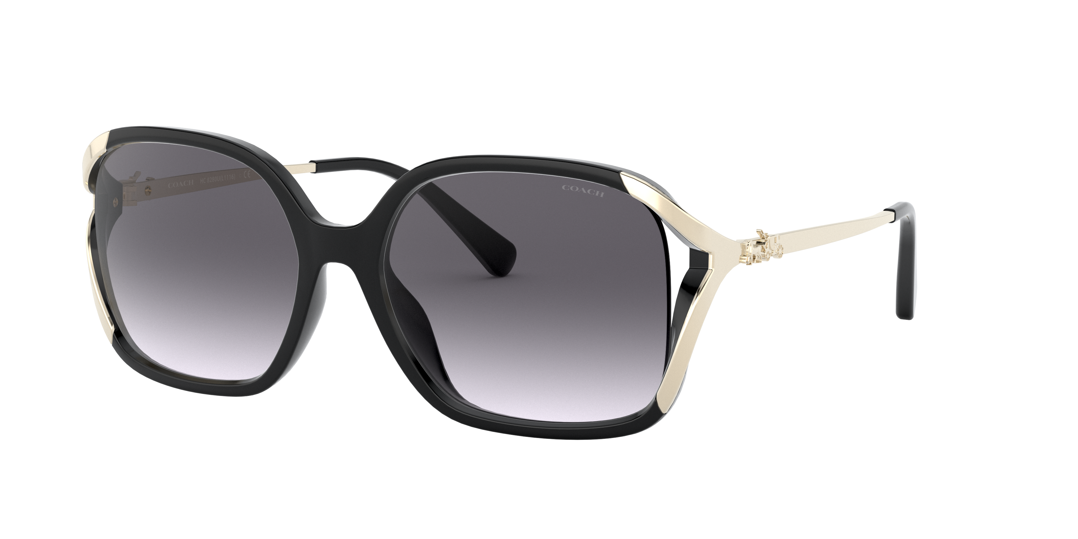 Coach Woman Sunglass L1116 -  Frame color: Black, Lens color: Grey Gradient