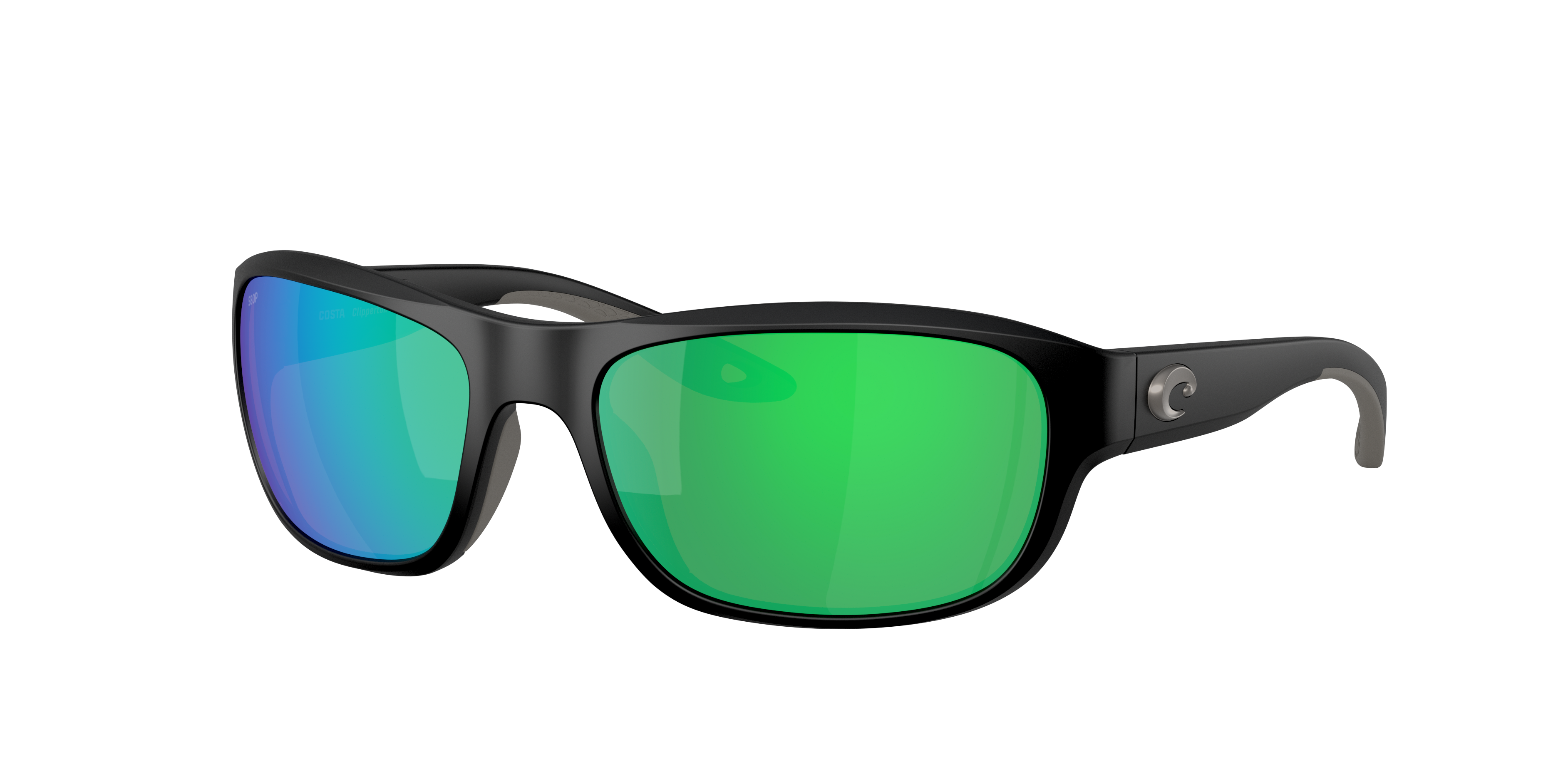 Costa Unisex Sunglass Clipperton -  Frame color: Matte Black, Lens color: Green Mirror