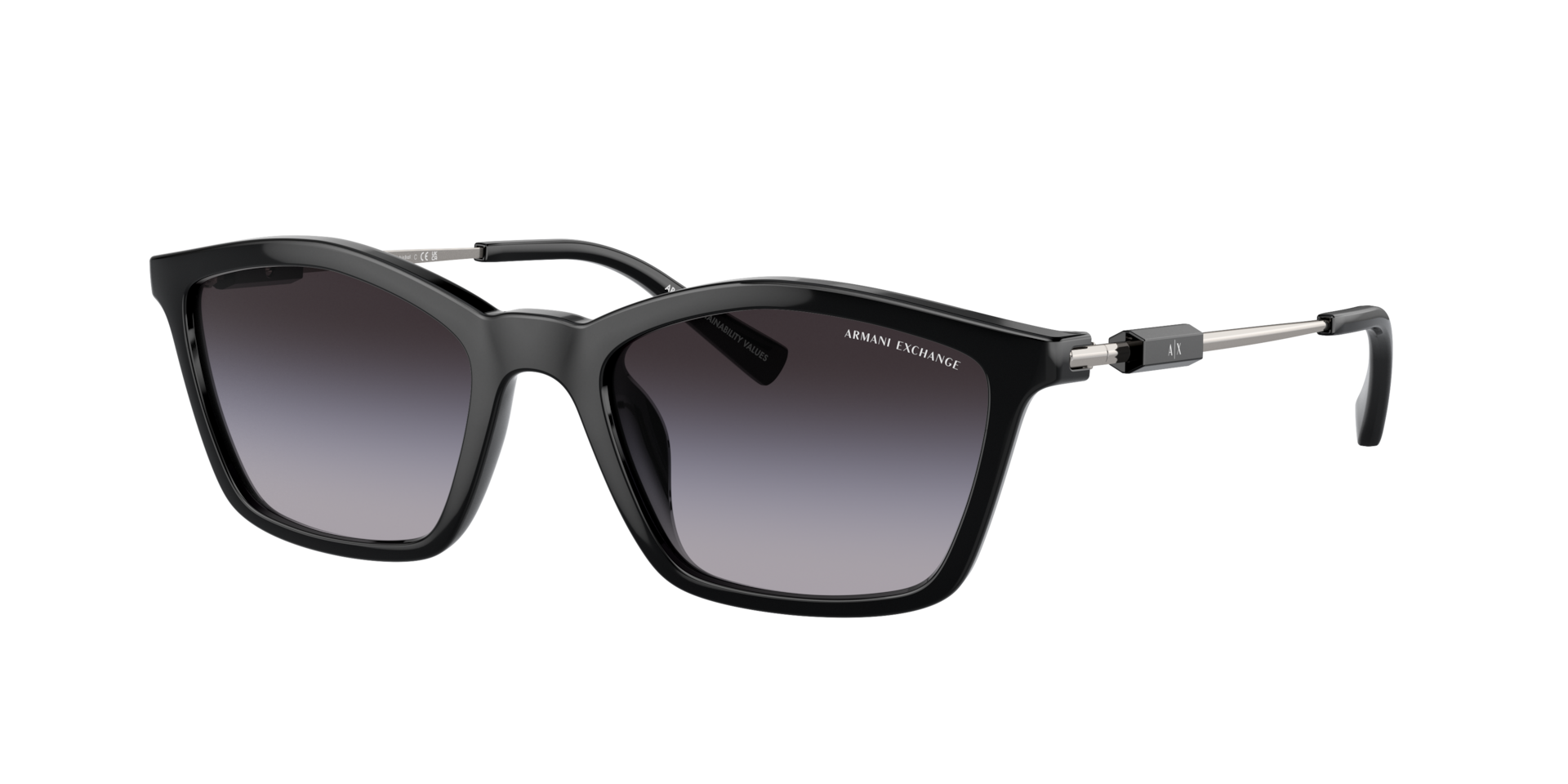 Armani Exchange Femme Sunglass AX4146SU - Couleur du Monture Noir brillant Couleur de Lentille Dgrad Gris 53 €