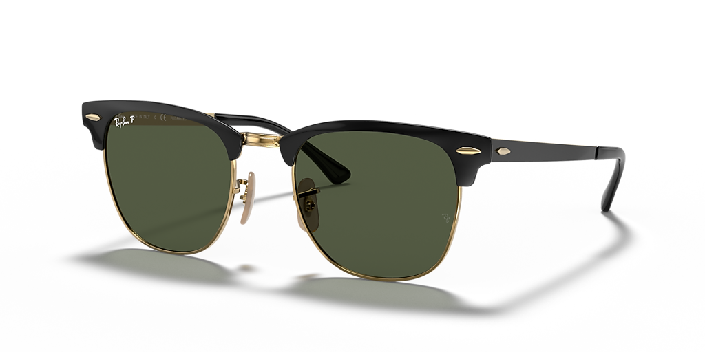 Ray-Ban Clubmaster Metal L (51 - 21) with Green lenses and Black