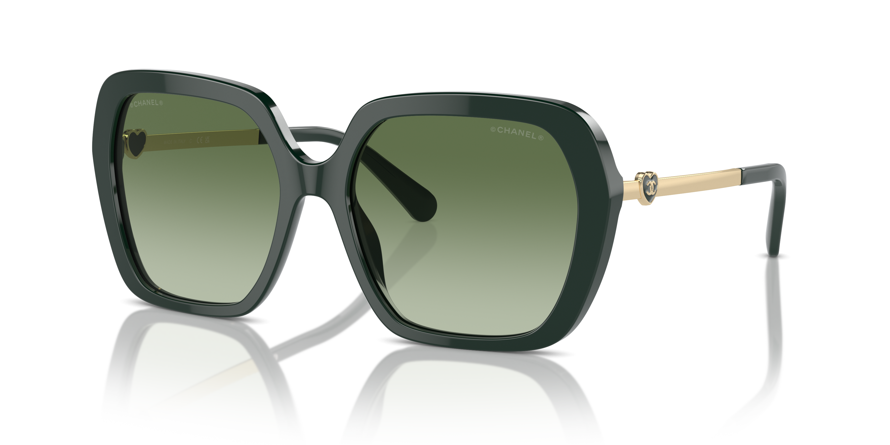 CHANEL サングラス グリーン CH5284A Chanel Square Sunglasses CH5521 L (56 - 17) with Green lenses and