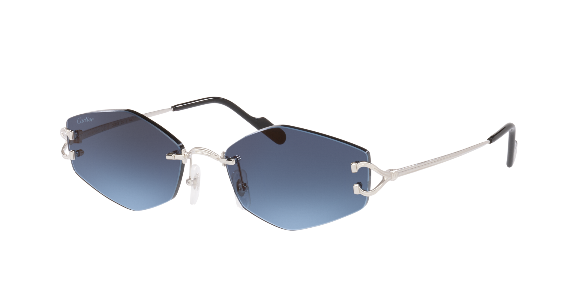 Cartier Unisex Sunglass CT0620S - Couleur du Monture Argent Couleur de Lentille Bleu 1100 €
