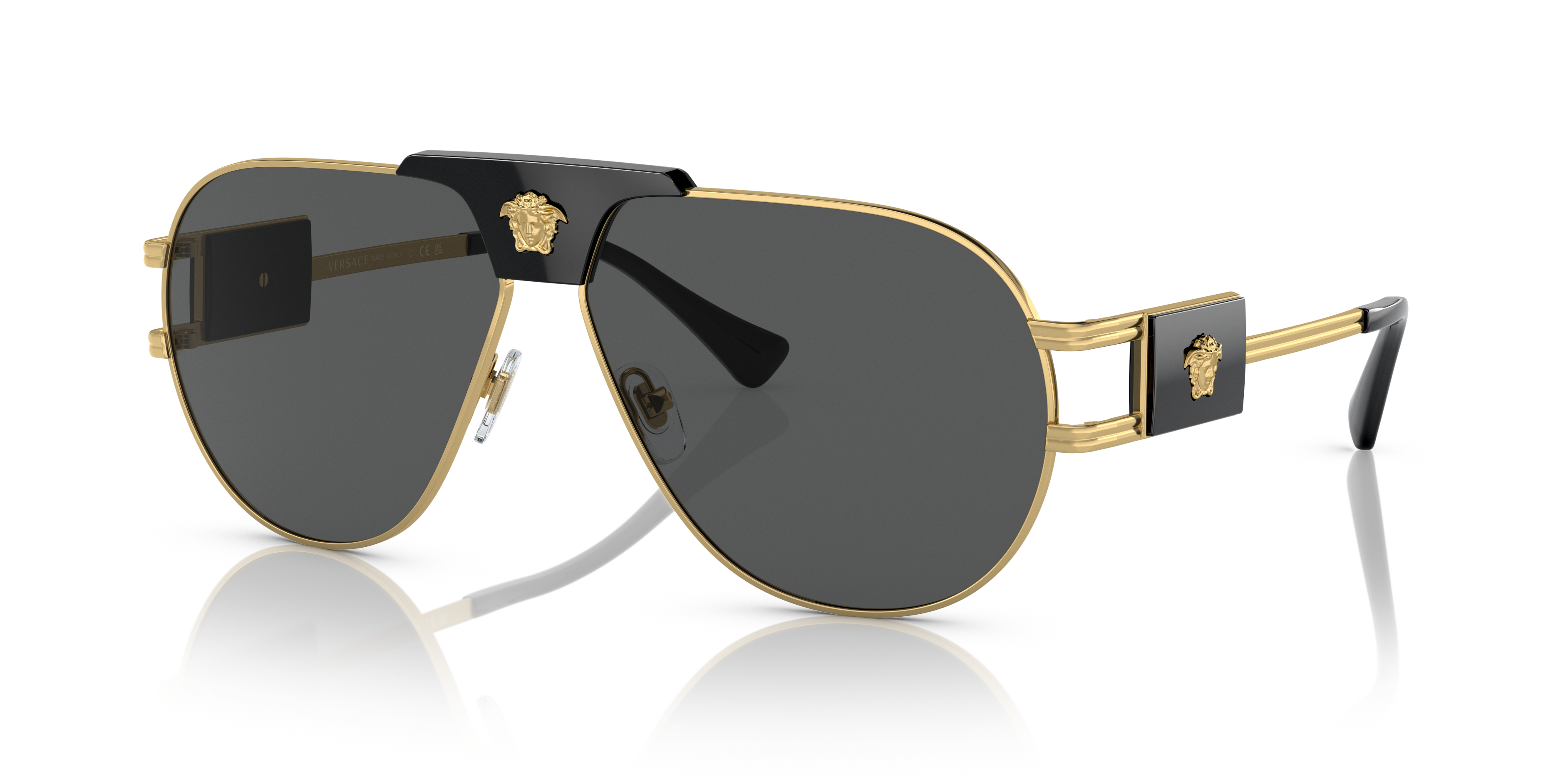 Versace VE2252 XXL (63 - 12) com Lentes Cinza e Armação Ouro