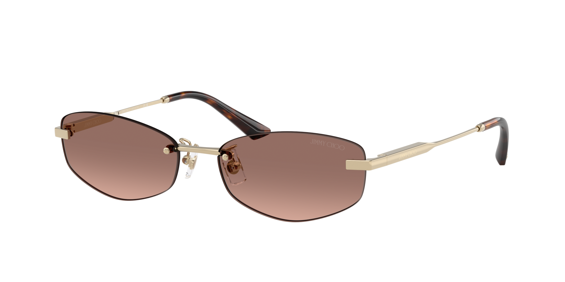 Jimmy Choo Woman Sunglass JC4013D -  Frame color: Pale Gold, Lens color: Pink Gradient Brown
