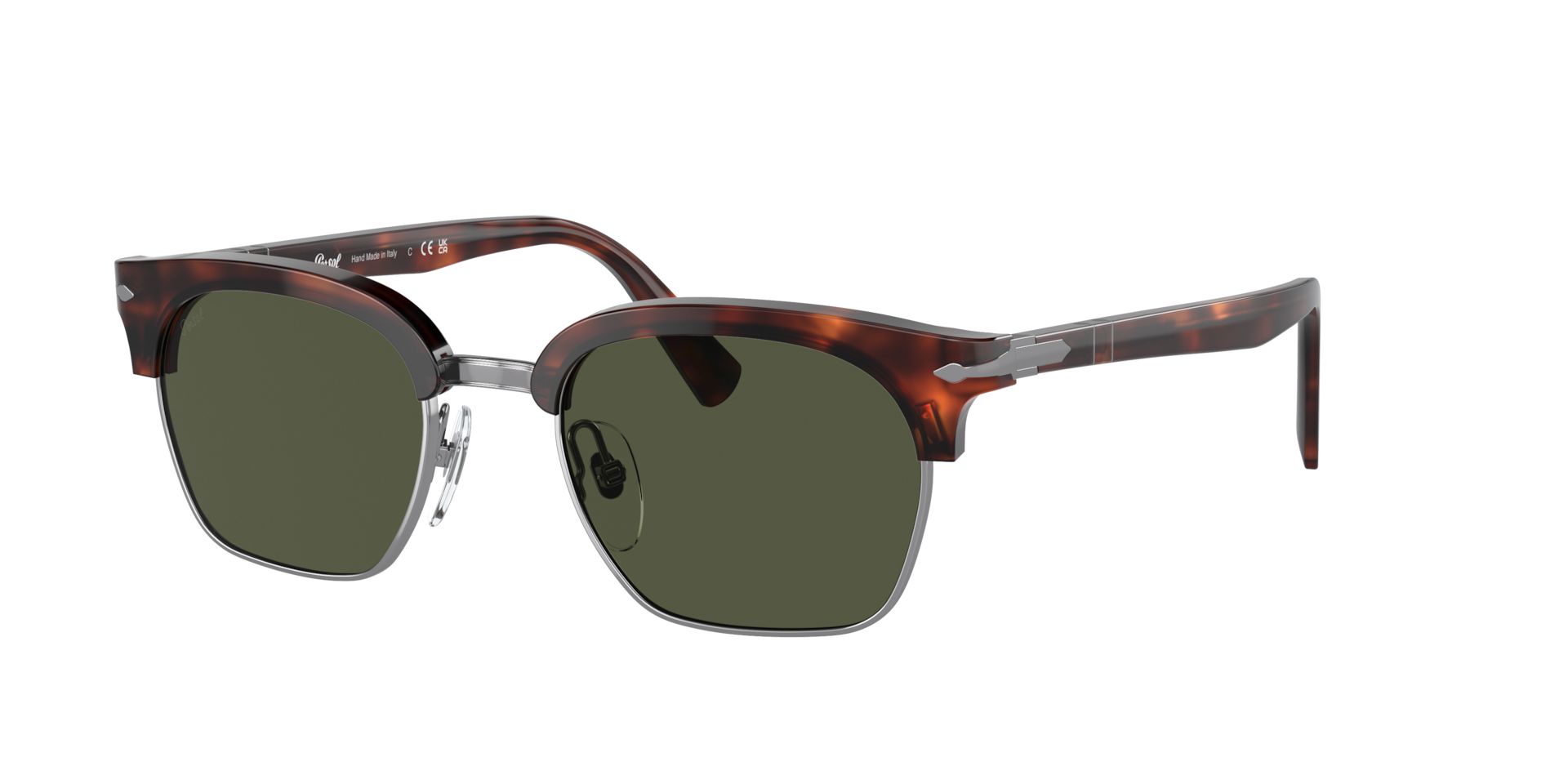 Persol Unisex Sunglass PO3199S - Frame color: Havana, Lens color: Green