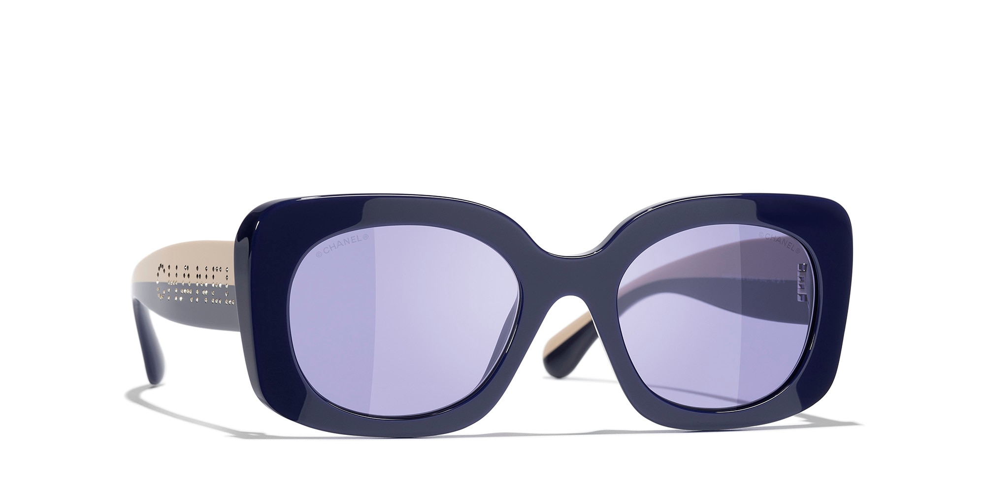 Chanel Woman Sunglass Square Sunglasses CH5563B CH5563B -  Frame color: Blue, Lens color: Blue