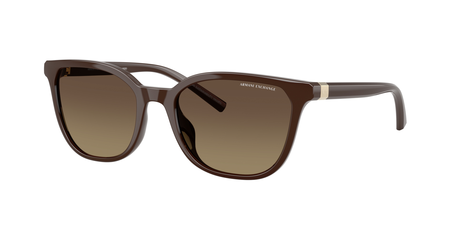 Armani Exchange Woman Sunglass AX4168SU -  Frame color: Shiny Dark Brown, Lens color: Yellow/Brown