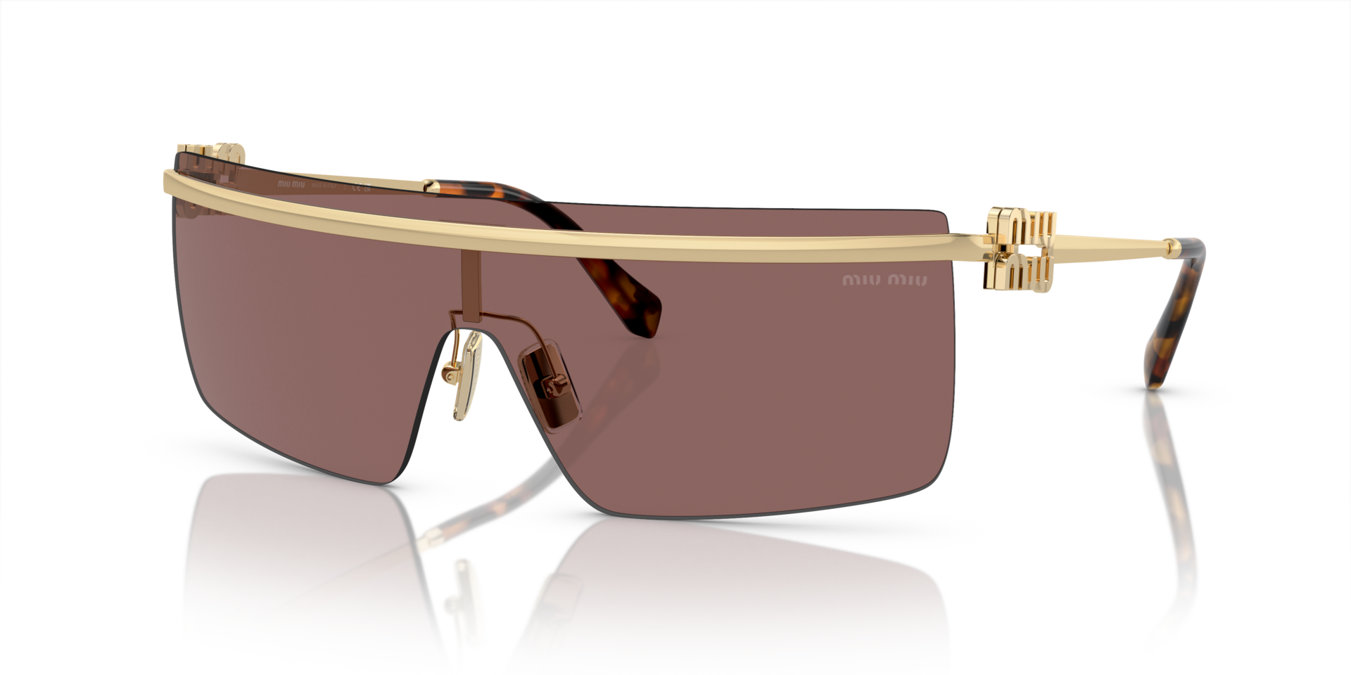 Miu Miu MU 50ZS XXL (0 - 142) with Brown lenses and Gold frame