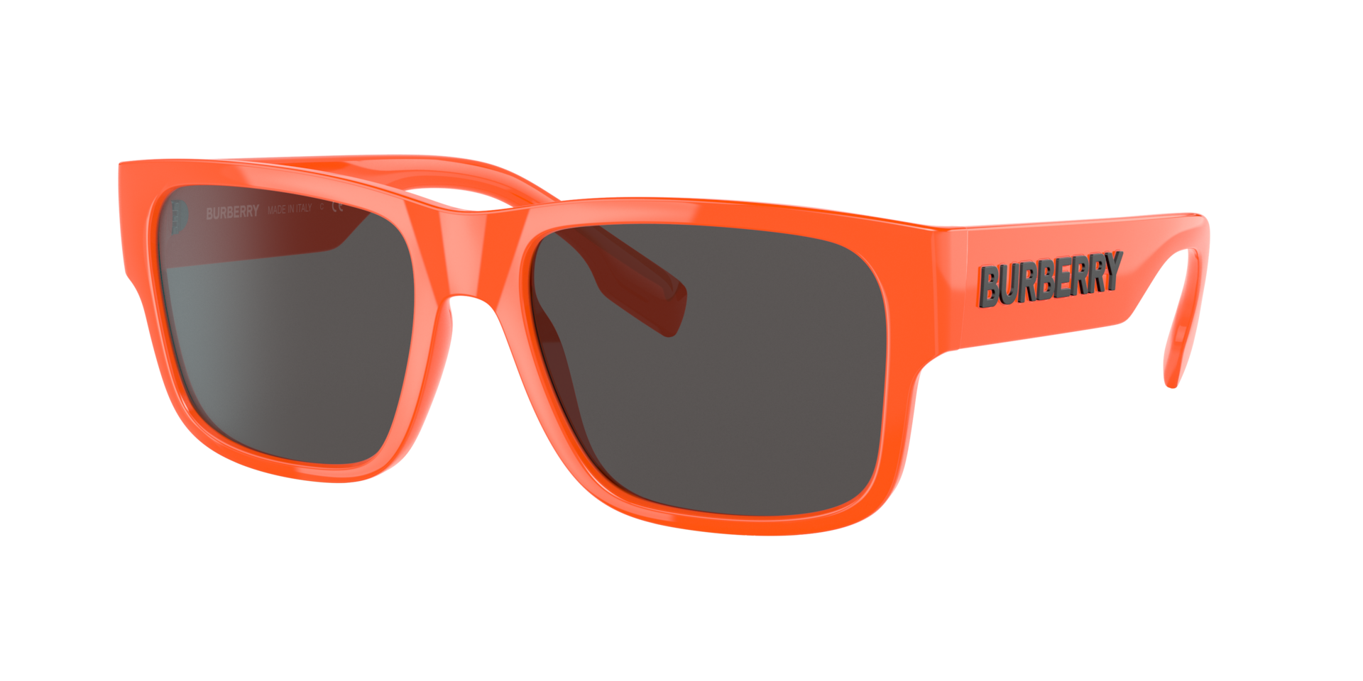 Burberry Homme Sunglass Knight - Couleur du Monture: Orange, Couleur de Lentille: Gris foncé