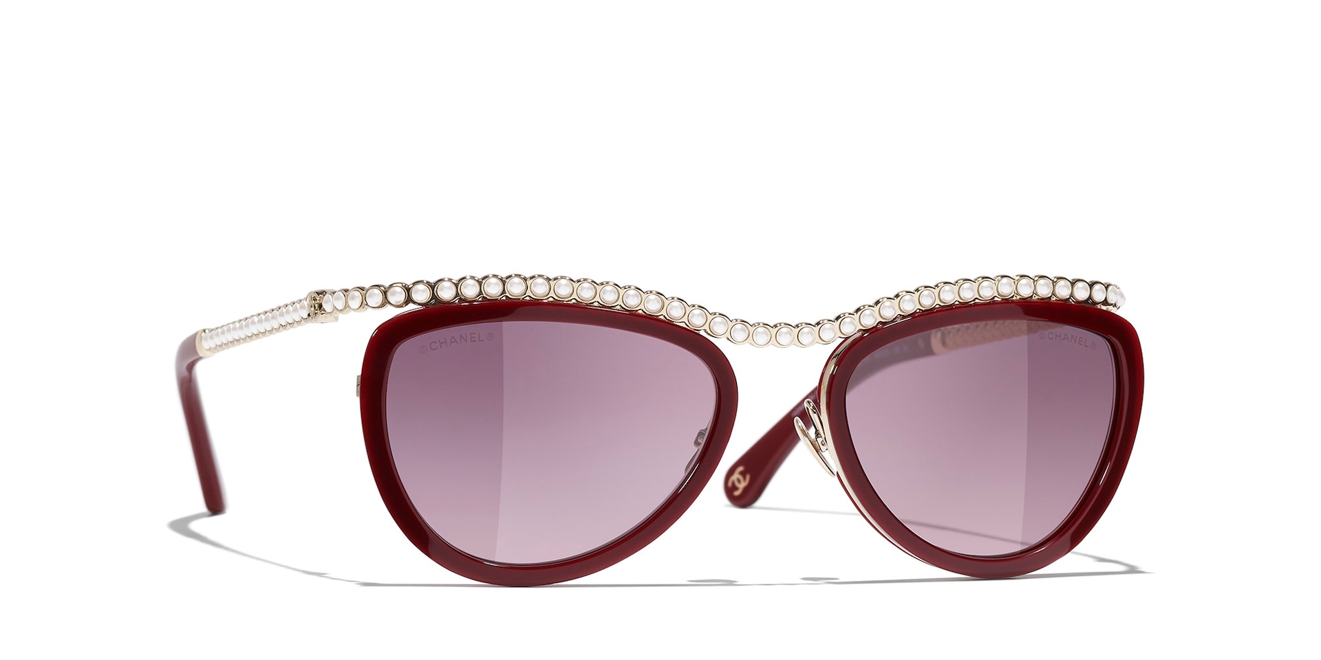 Chanel Femme Sunglass Cat Eye Sunglasses CH4296H CH4296H - Couleur du Monture Bordeaux Couleur de Lentille Rouge Vendme 1050 €