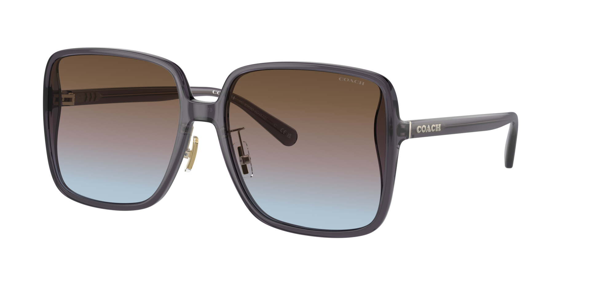 Coach Vrouwelijk Sunglass CH572 -  Framekleur: Transparant violet, Lenskleur: Brown Purple Blue Gradient