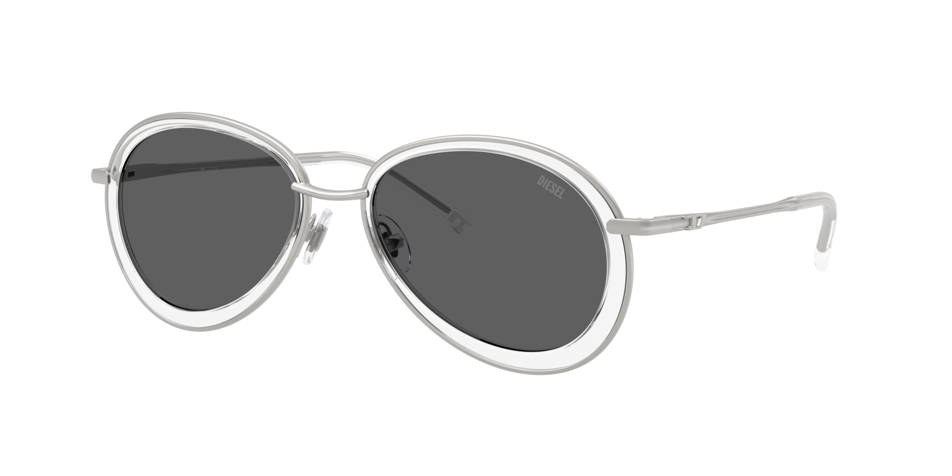 Diesel Unisex Sunglass DL1016 -  Frame color: Matte Silver, Lens color: Solid Grey