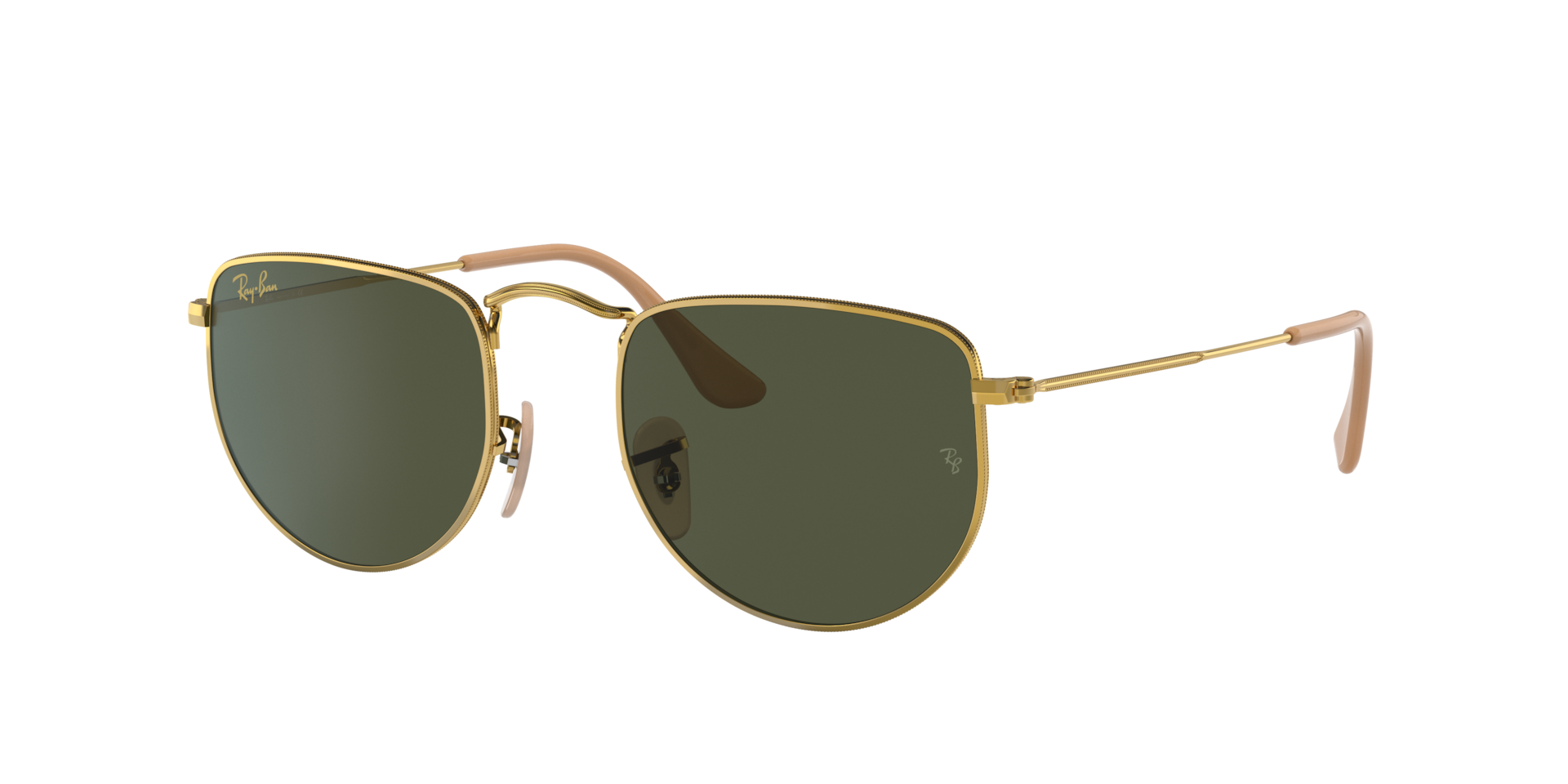 Ray-Ban Unisex Sunglass Elon - Rahmenfarbe: Gold, Linsenfarbe: G-15 Grün