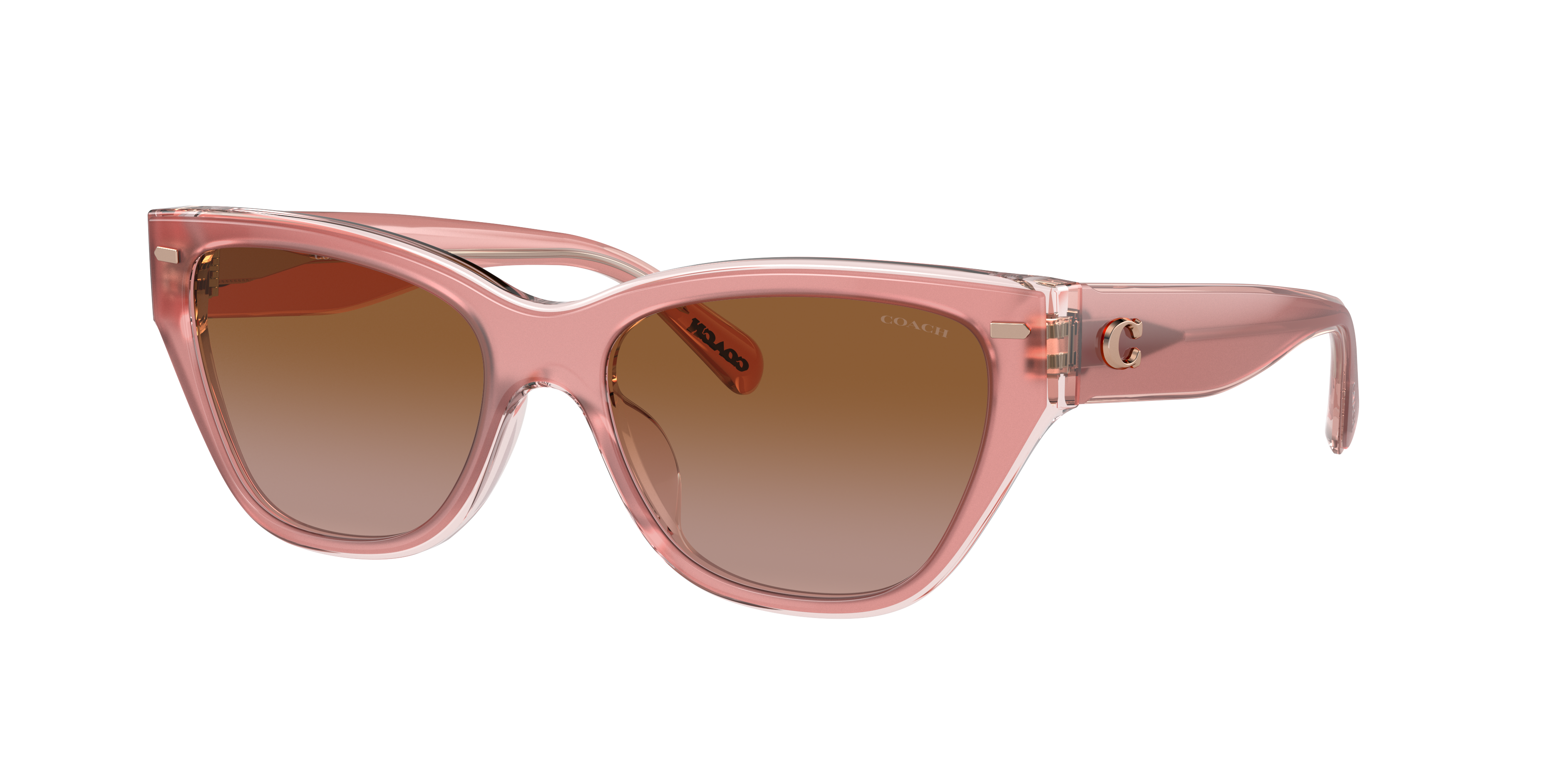 Coach Woman Sunglass CH570 -  Frame color: Milky Pink/Transparent Pink, Lens color: Brown Gradient