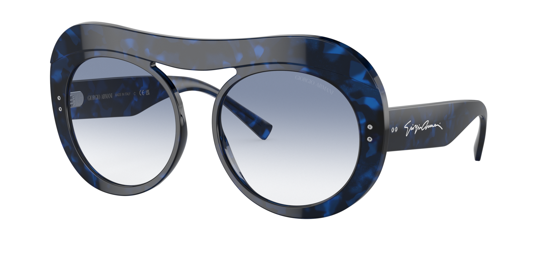 Giorgio Armani Femme Sunglass AR8178 - Couleur du Monture caille de tortue bleue Couleur de Lentille Bleu clair dgrad incolore 163 €