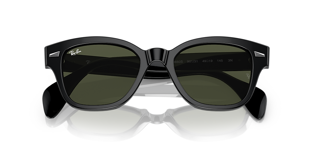 Ray-Ban RB0880S L (52 - 19) with Green lenses and Black frame