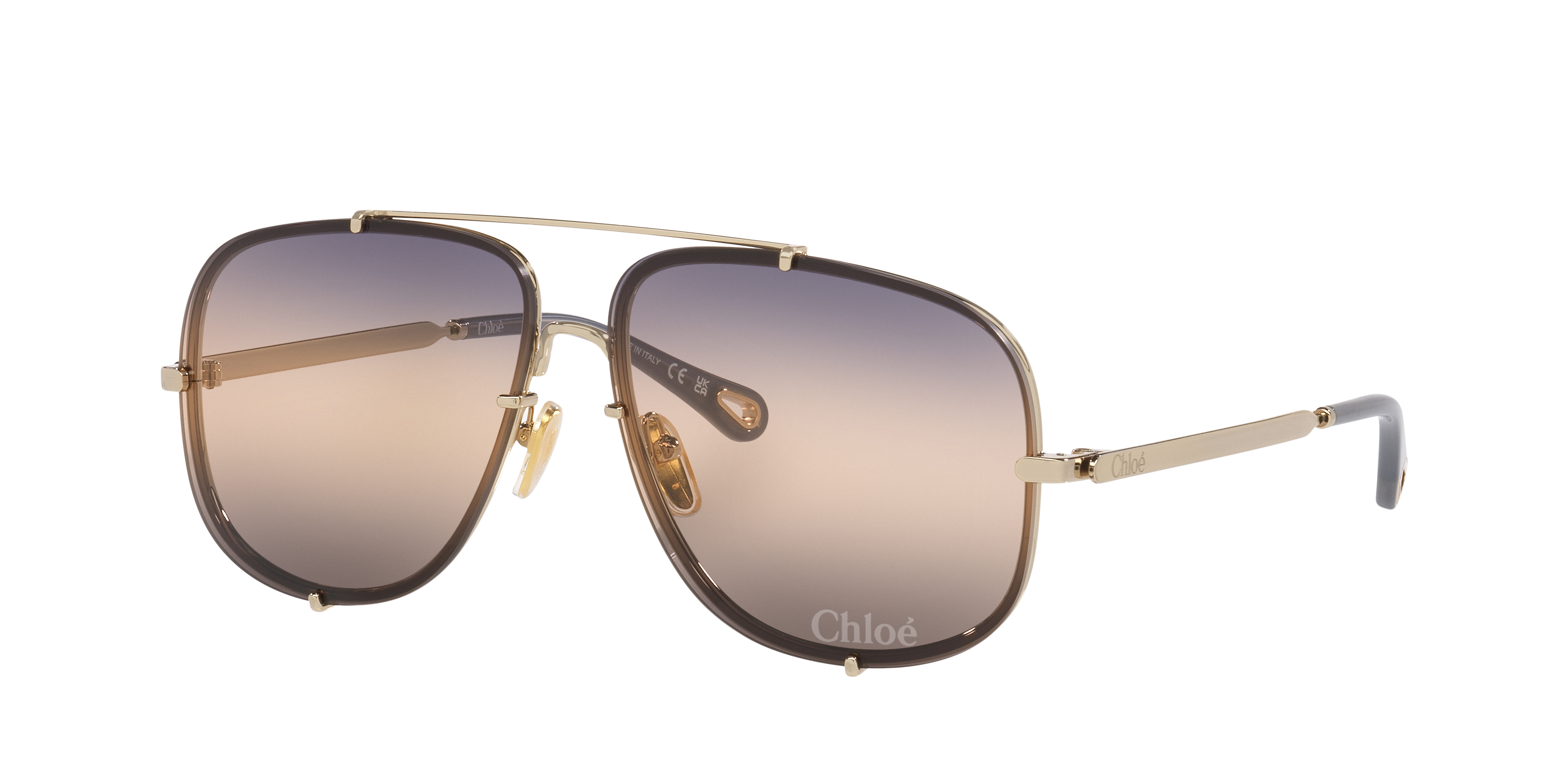 Chloé CH0348S XL (62 - 12) with Blue lenses and Gold frame