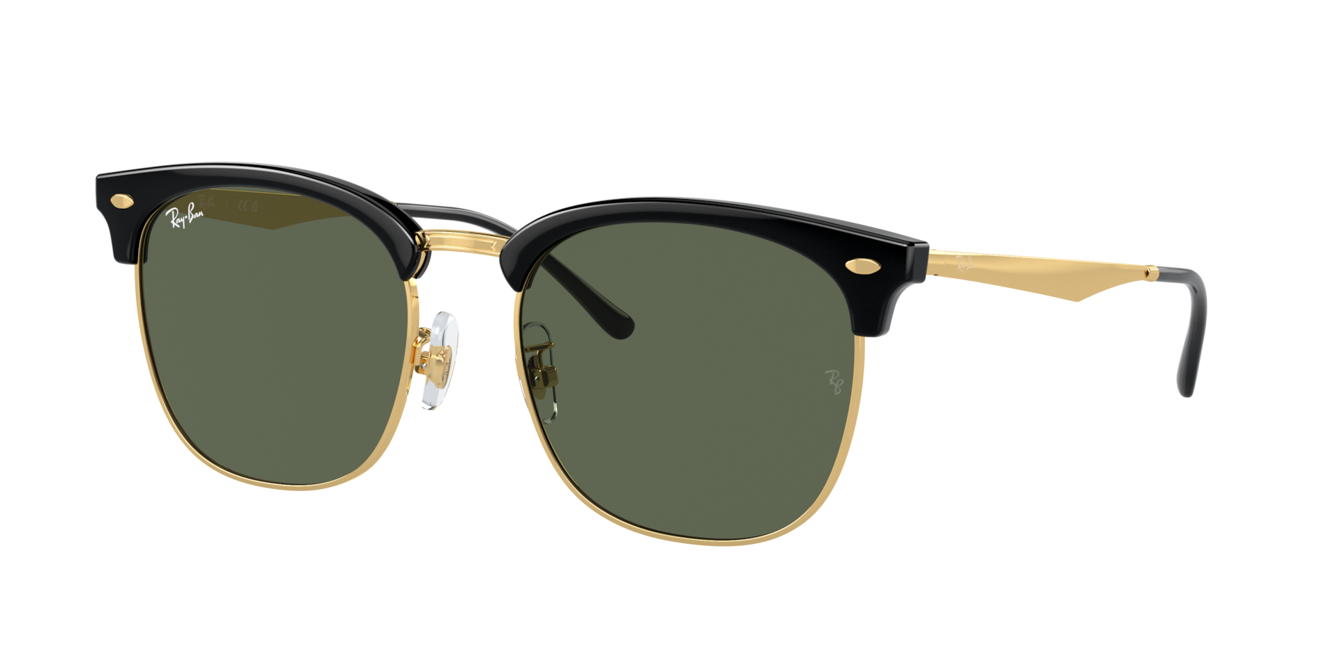 Ray-Ban Unisex Sunglass RB4418D -  Frame color: Black On Gold, Lens color: Dark Green