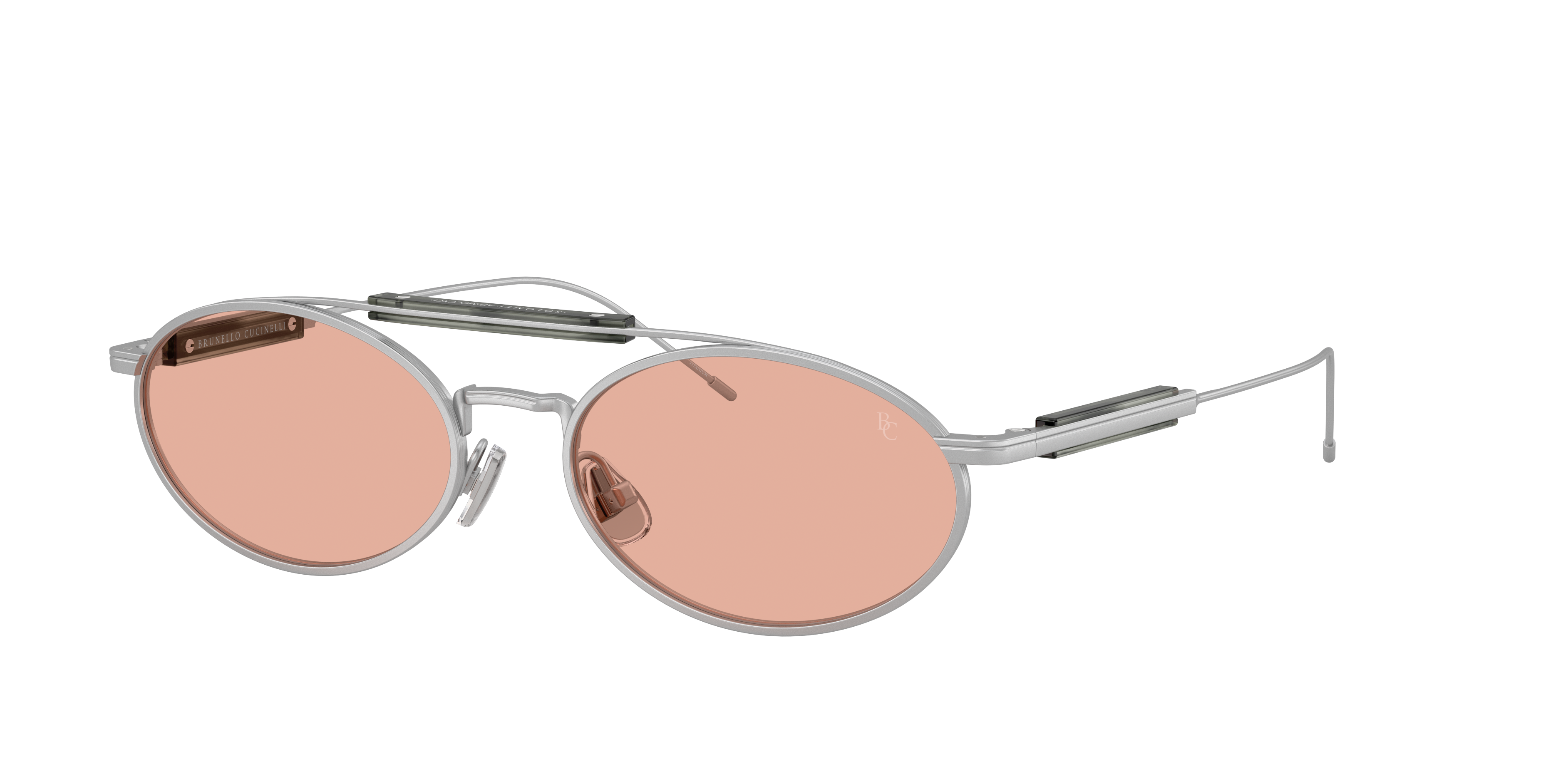 Brunello Cucinelli Unisex Sunglass BC2013ST -  Frame color: Argento, Lens color: Castagno