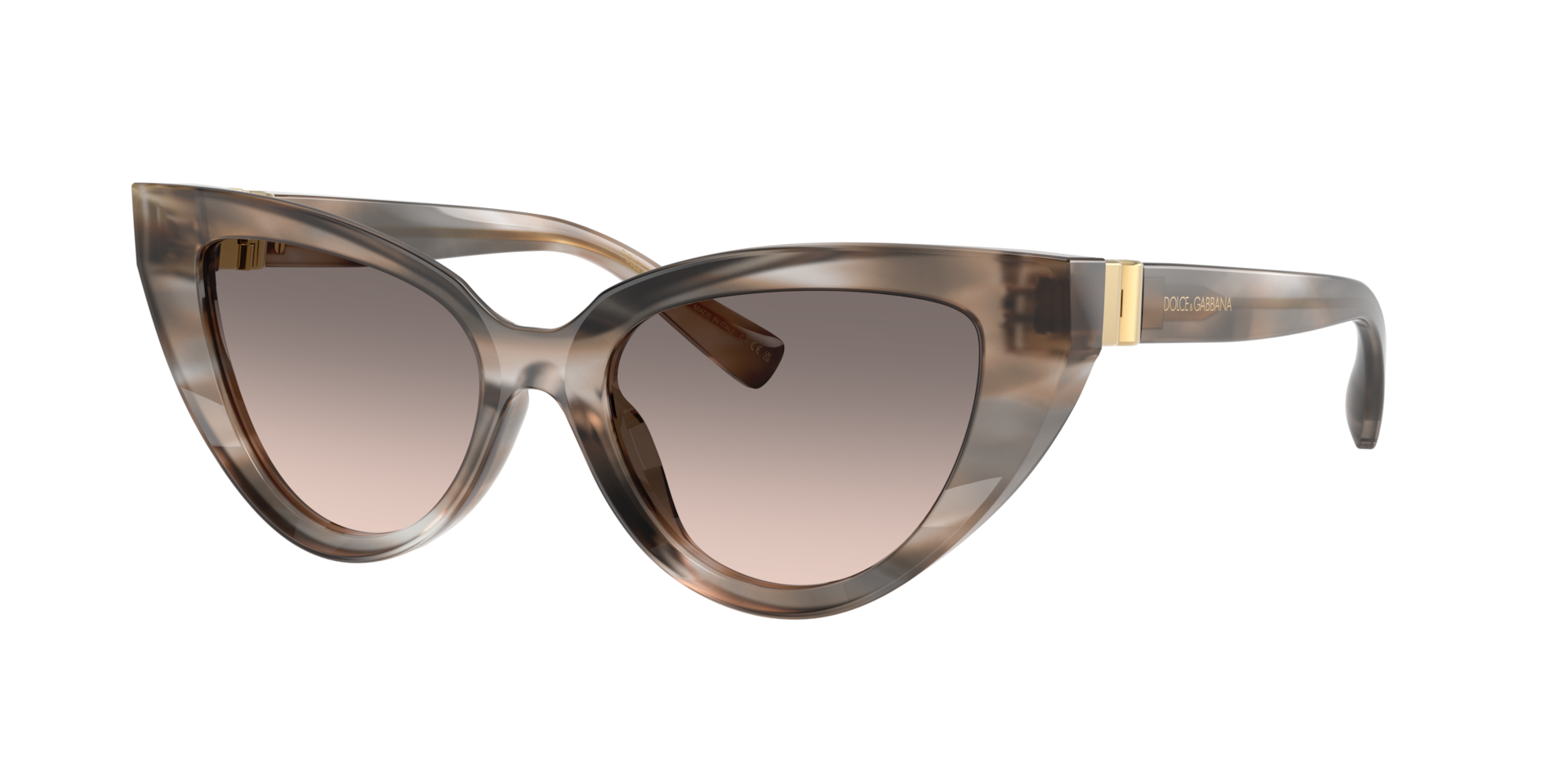 Dolce&Gabbana Frau Sunglass DG4497 - Rahmenfarbe: Grau gestreift, Linsenfarbe: Rosa Verlauf Grau Blau