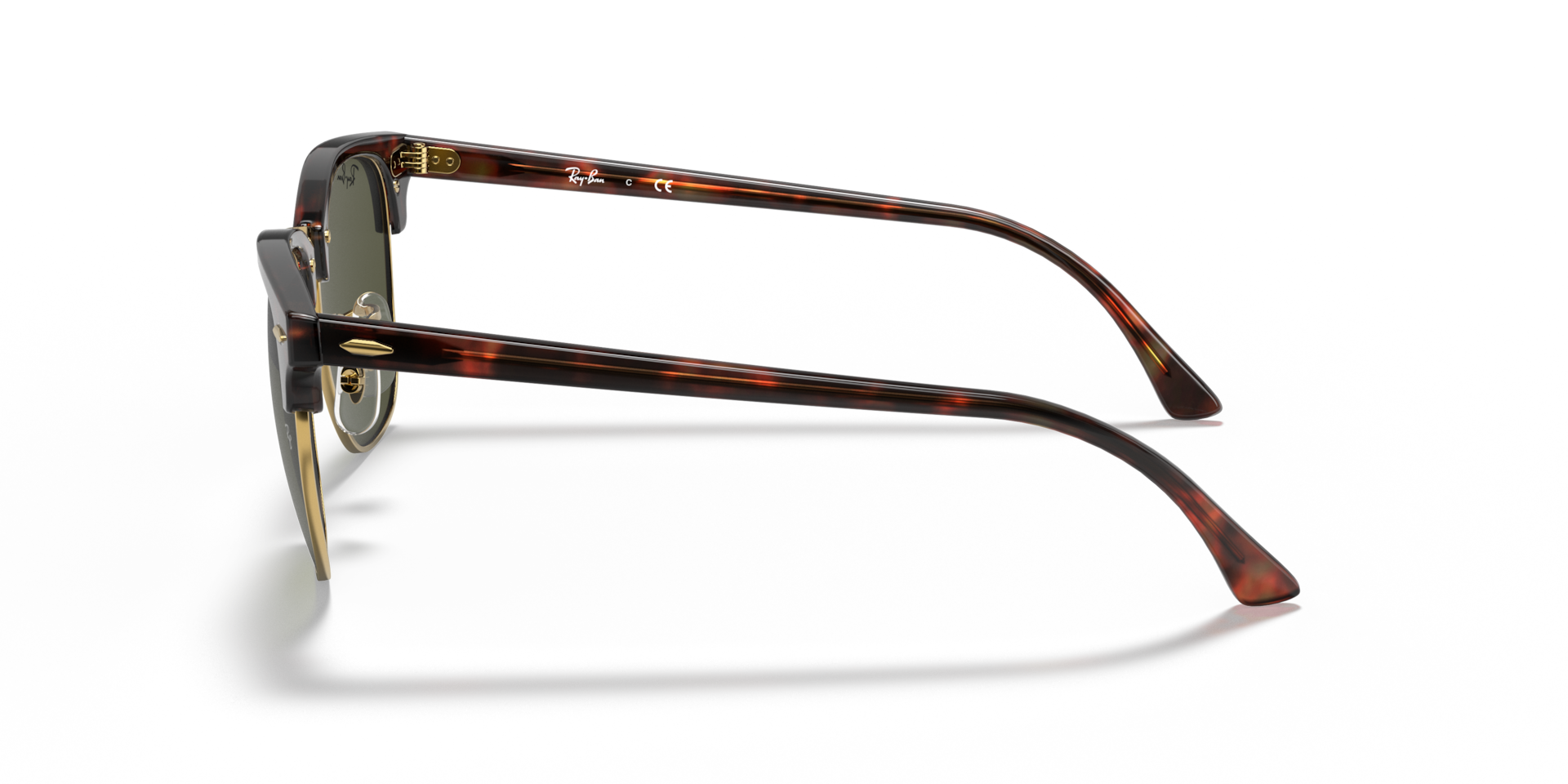 Ray-Ban Clubmaster Classic XL (55 - 19) with Green lenses and