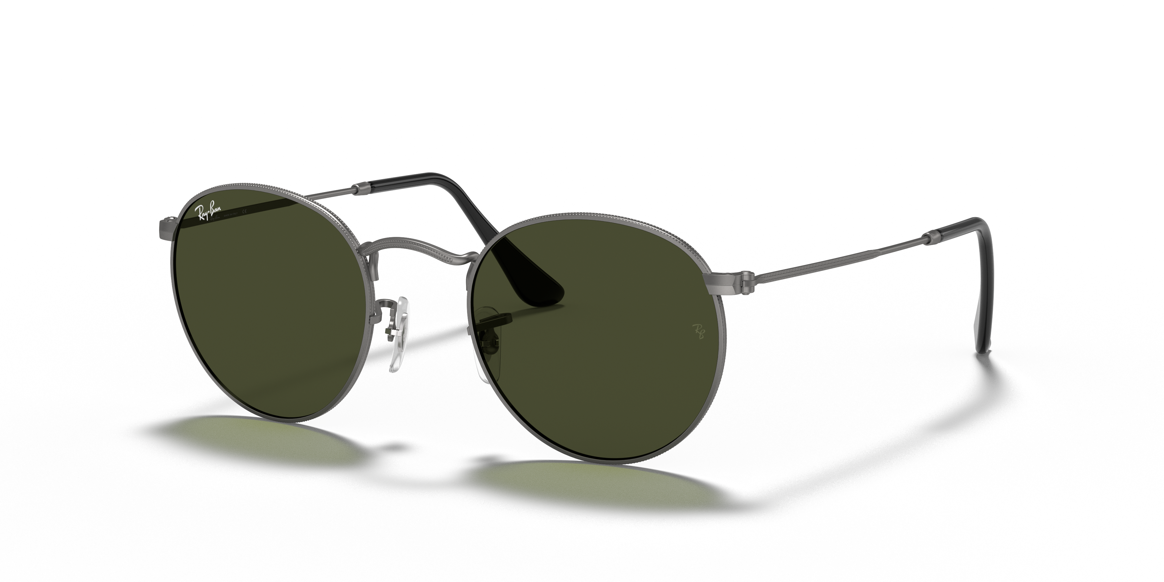 Ray-Ban Round Metal S (50 - 21) com Lentes Verde e Armação Cinza