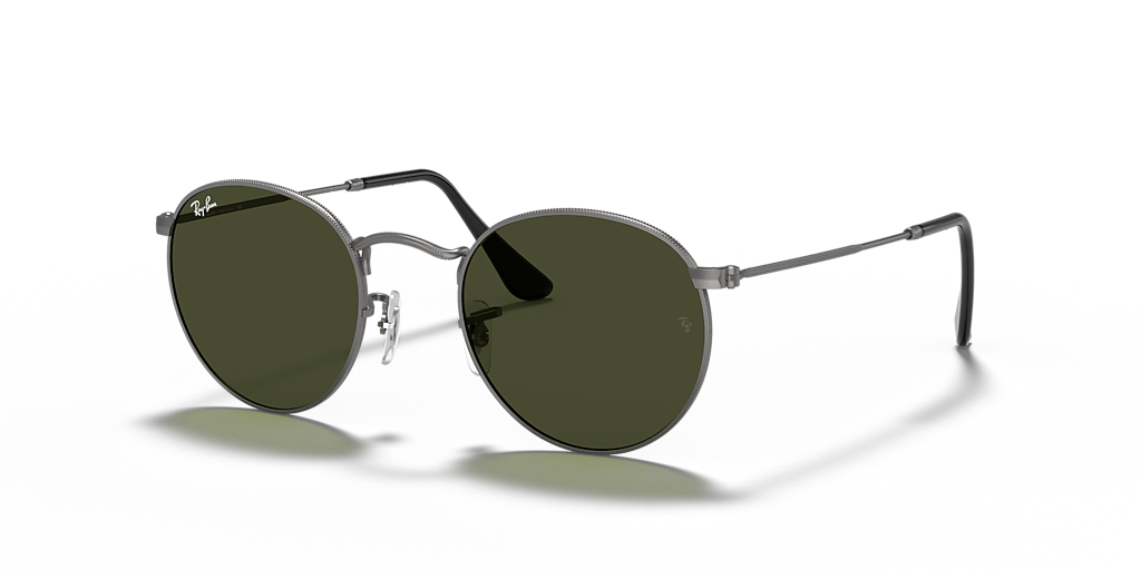 Ray-Ban Round Metal S (50 - 21) with Green lenses and Grey frame
