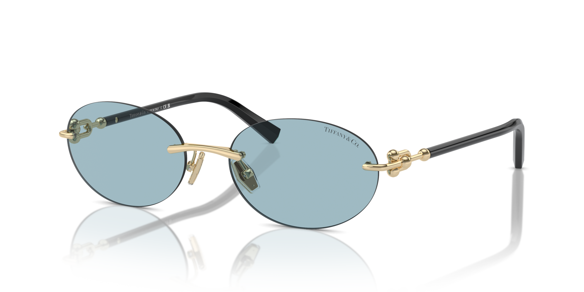 Tiffany & Co. TF3104D L (56 - 18) with Blue lenses and Gold frame