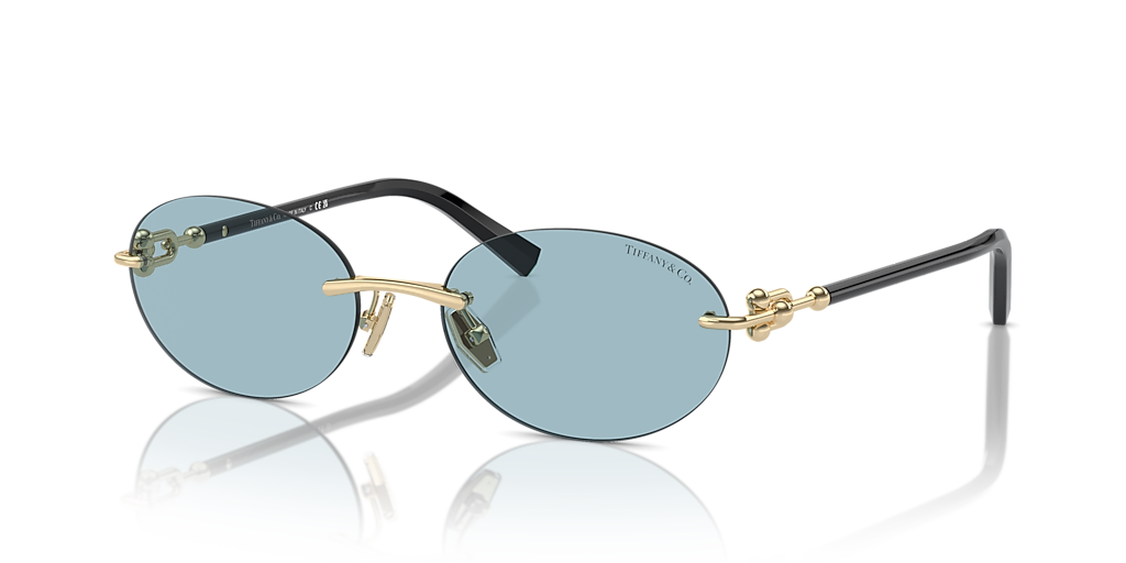 Tiffany & Co. TF3104D L (56 - 18) with Blue lenses and Gold frame