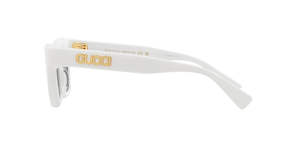Gucci GG1773S XS (50 - 21) com Lentes Cinza e Armação Branco