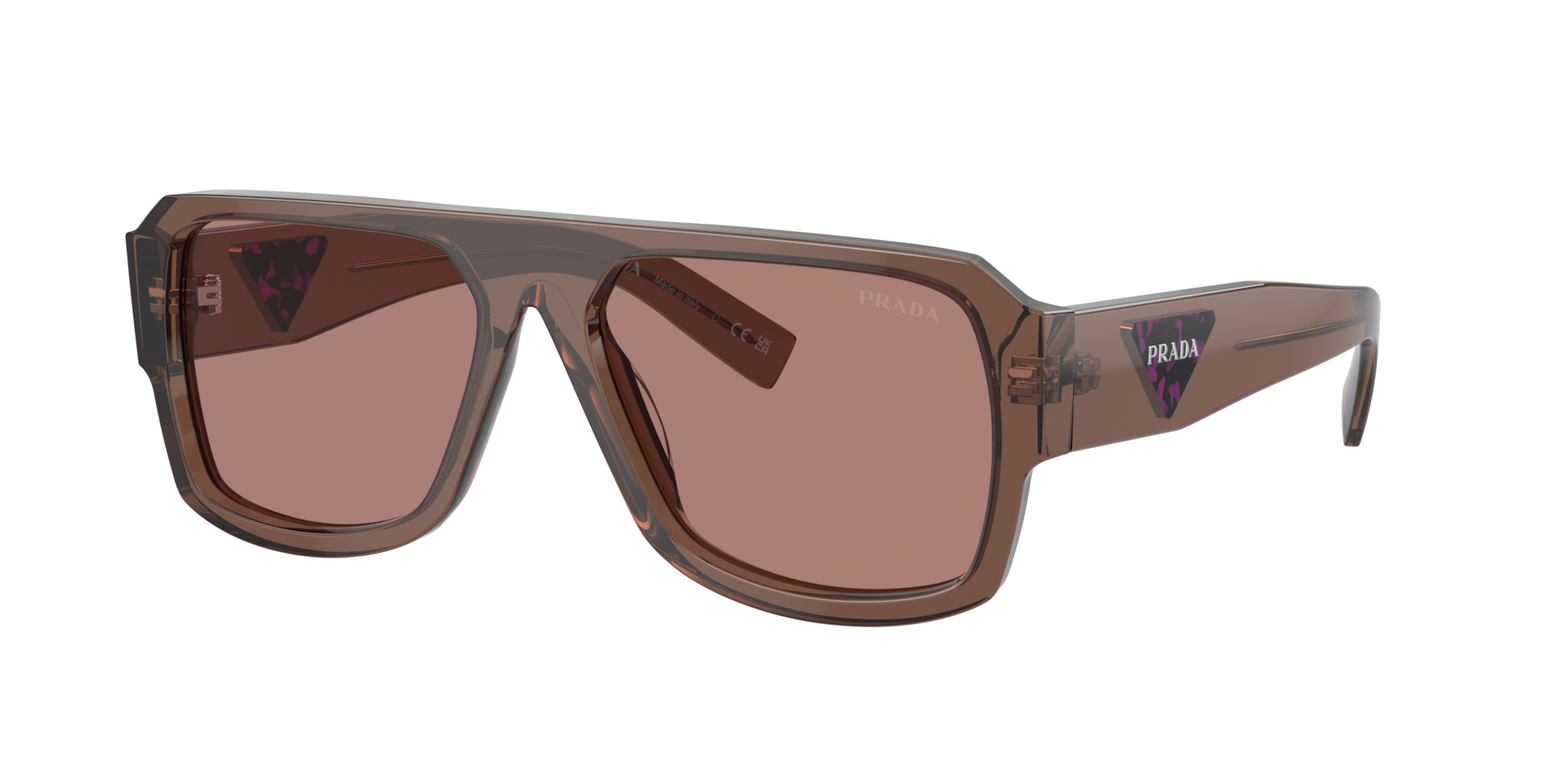 Prada Homme Sunglass PR 22YS - Couleur du Monture Transparent Marron Couleur de Lentille Marron clair 245 €