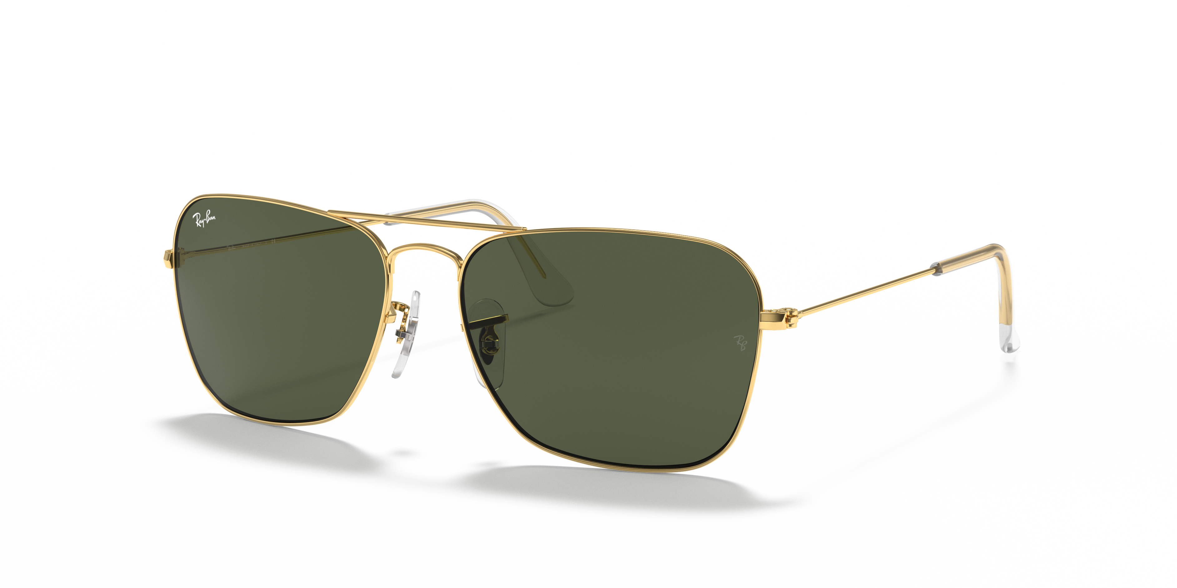 Ray-Ban Caravan XL (58 - 15) with Green lenses and Gold frame