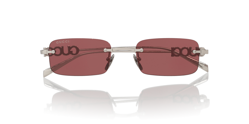 Gucci GG1808S S (52 - 20) with Red lenses and Silver frame