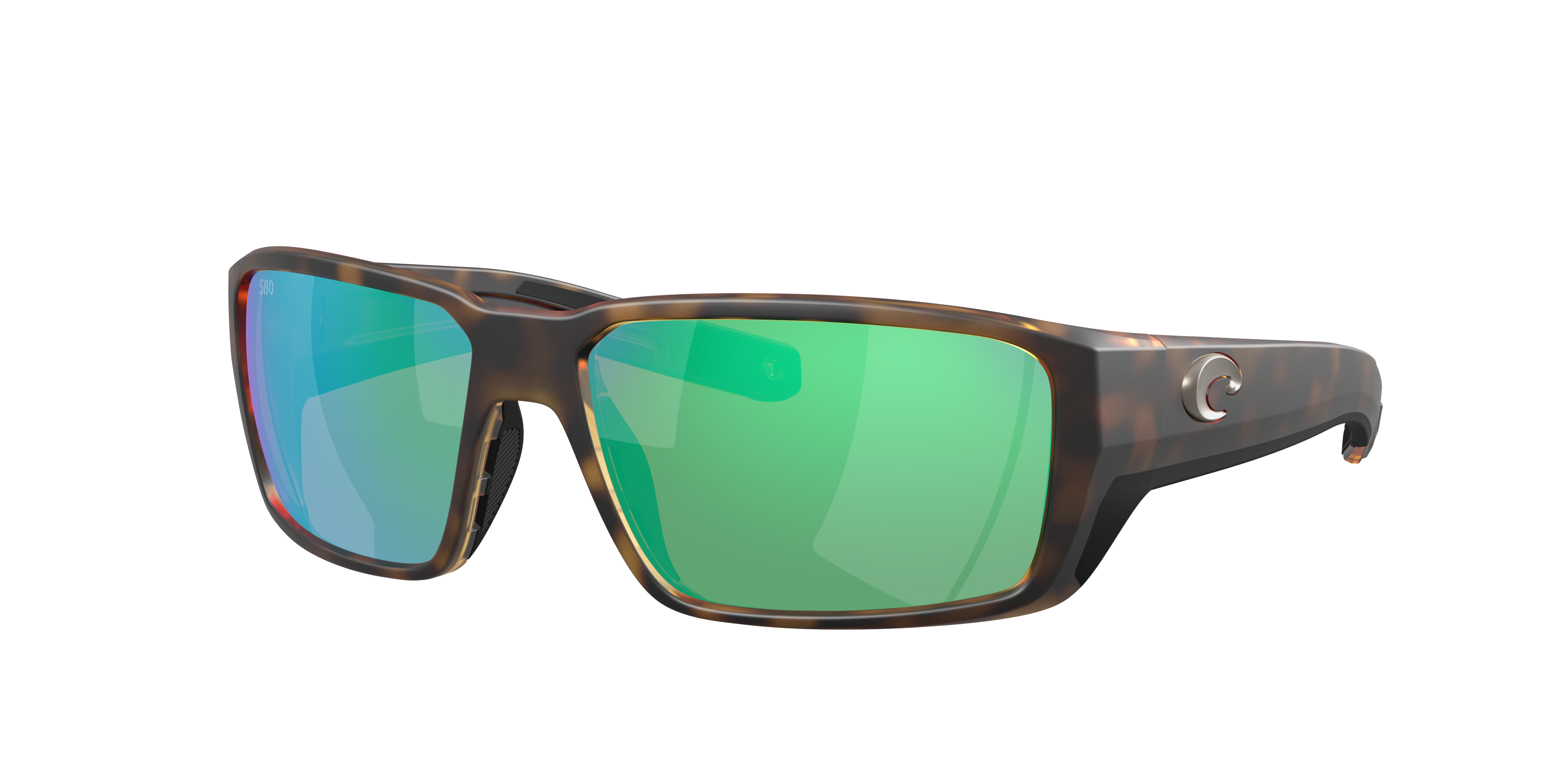 Costa Man Sunglass Fantail PRO -  Frame color: Matte Tortoise, Lens color: Green Mirror