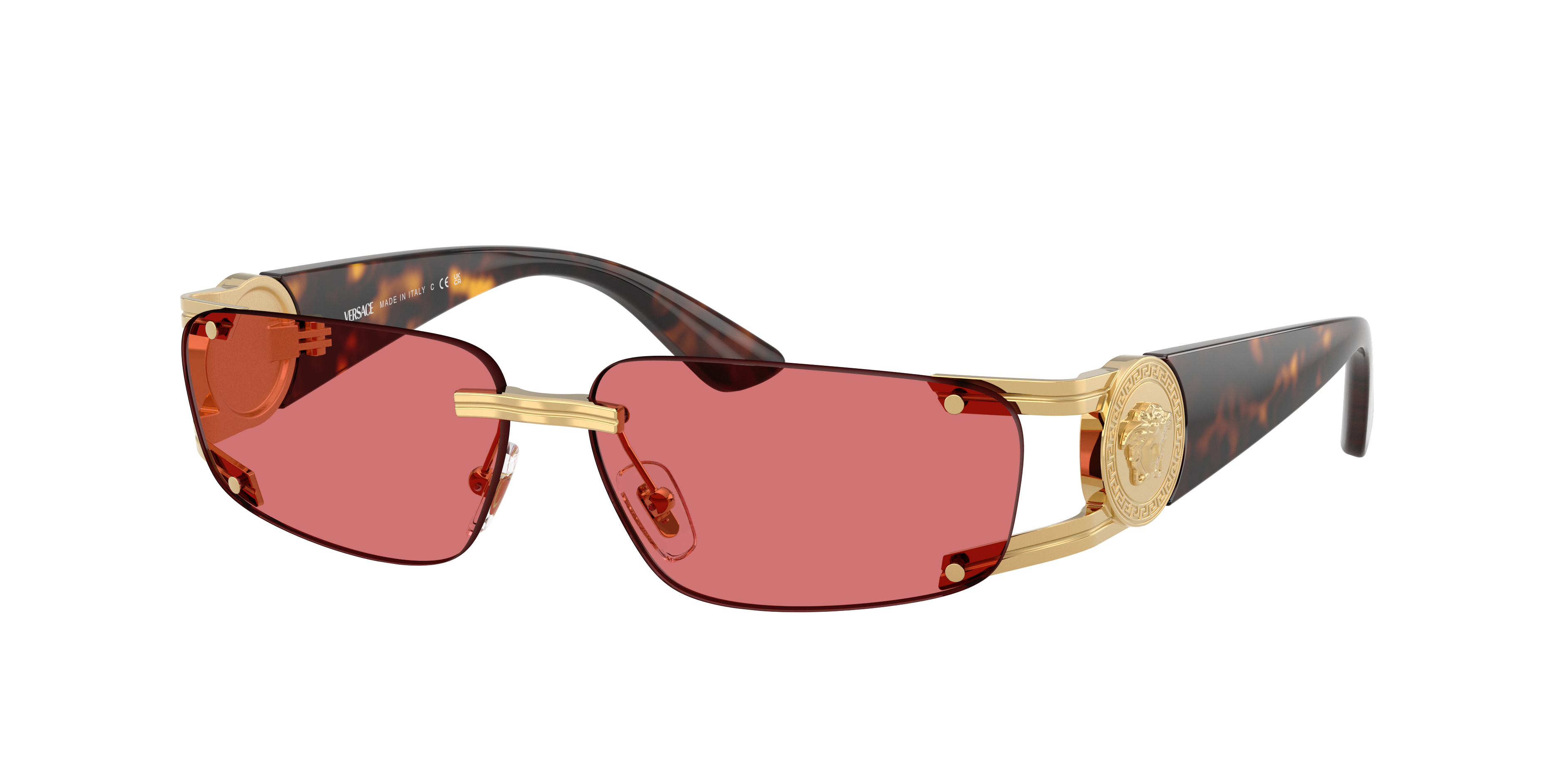 Versace Man Sunglass VE2291 -  Frame color: Gold, Lens color: Red Hiper 8