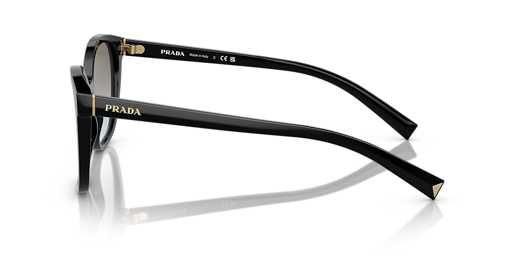 PRADA ラウンド型 ブラック サングラス Prada PR 22ZS S (53 - 17) with Grey lenses and Black frame