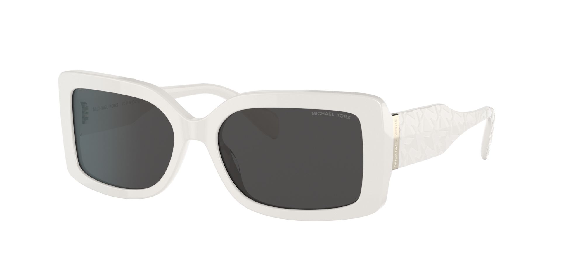 Michael Kors Femme Sunglass MK2165 Corfu - Couleur du Monture: Optic White, Couleur de Lentille: Gris foncé uni