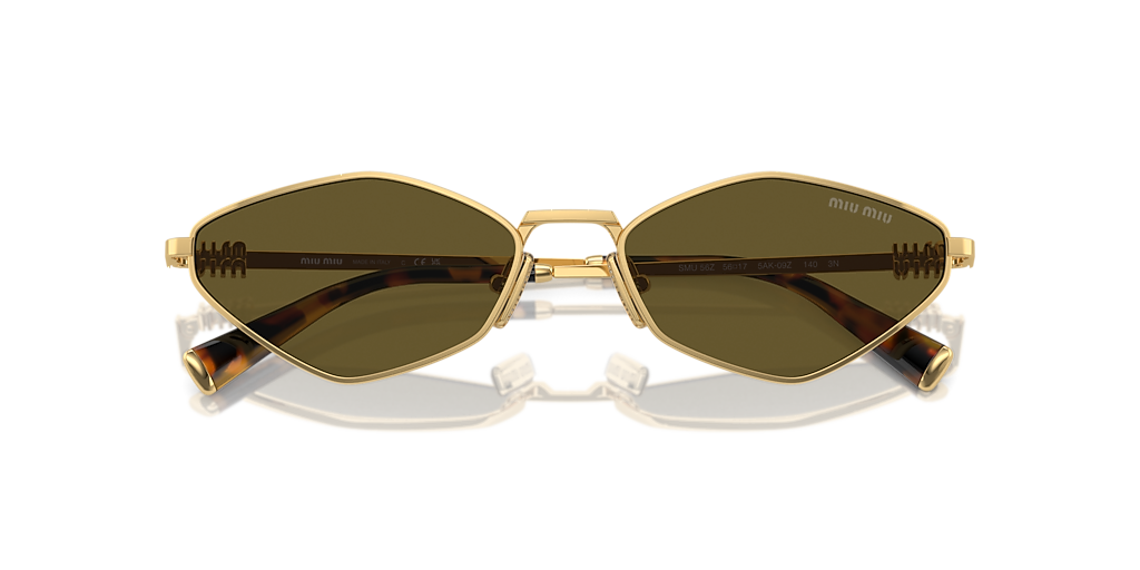 Miu Miu MU 56ZS L (56 - 17) with Brown lenses and Gold frame