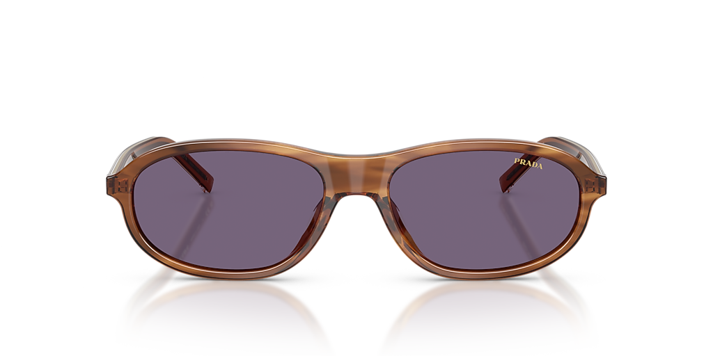 Prada PR D20SU L (56 - 17) with Violet lenses and Brown frame