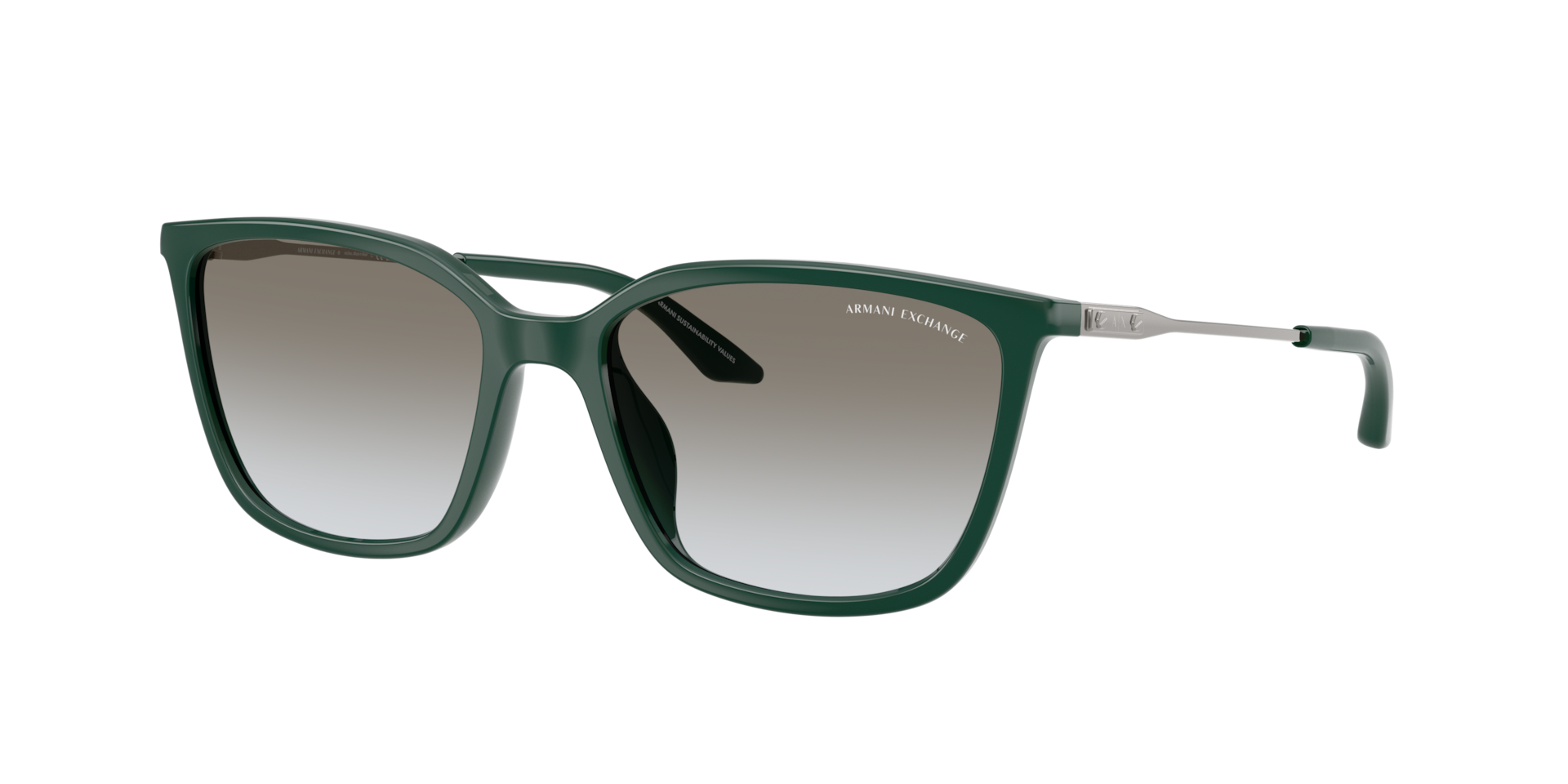 Armani Exchange Vrouwelijk Sunglass AX4171SU - Framekleur: Glanzend Donkergroen, Lenskleur: Grijs Gradiënt