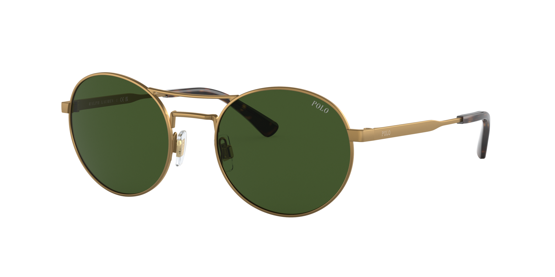 Polo Ralph Lauren Homme Sunglass PH3142 - Couleur du Monture Laiton semi-brillant Couleur de Lentille Vert bouteille 74 €