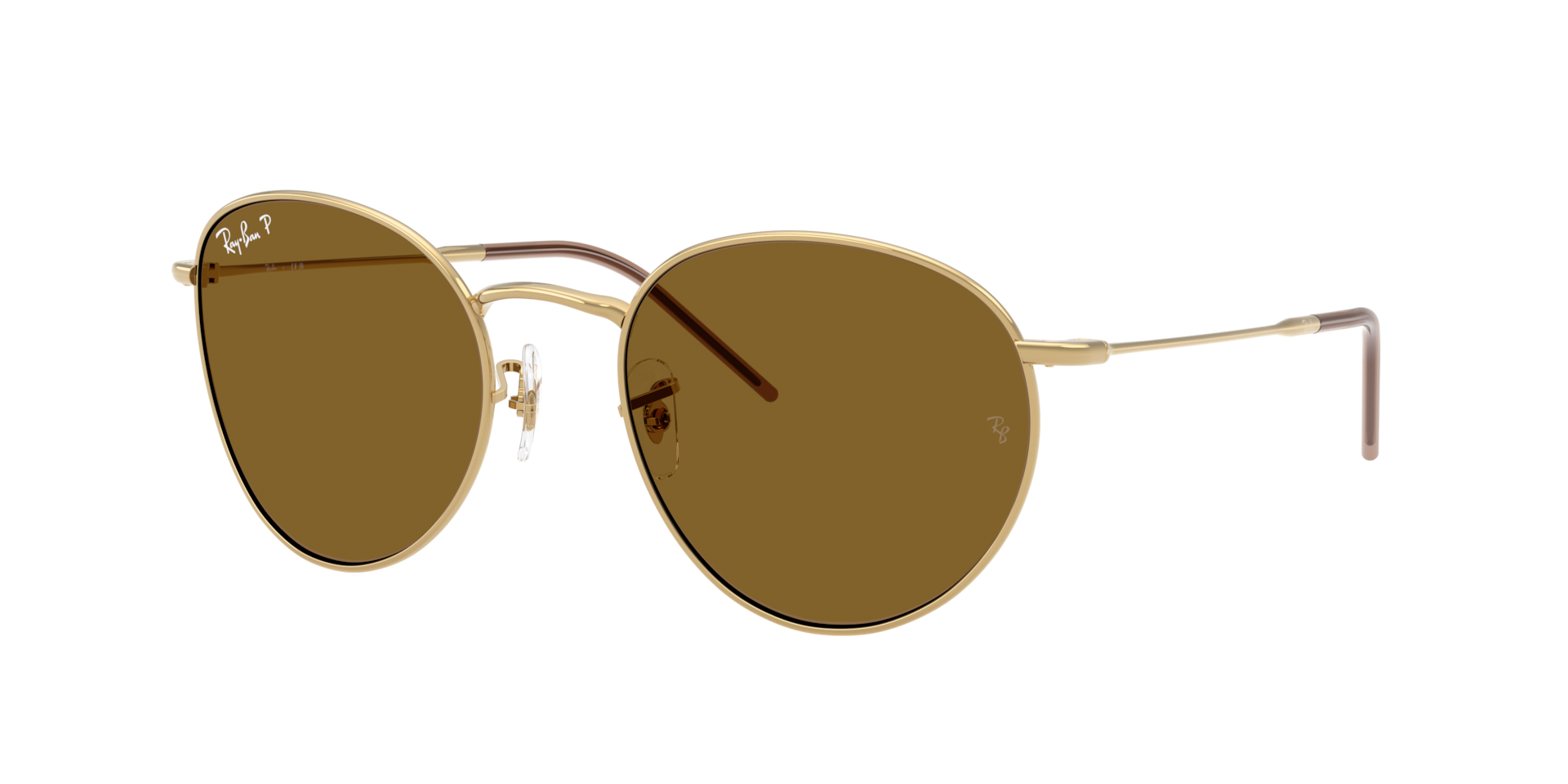 Ray-Ban Round Reverse XL (55 - 21) with Brown lenses and Gold