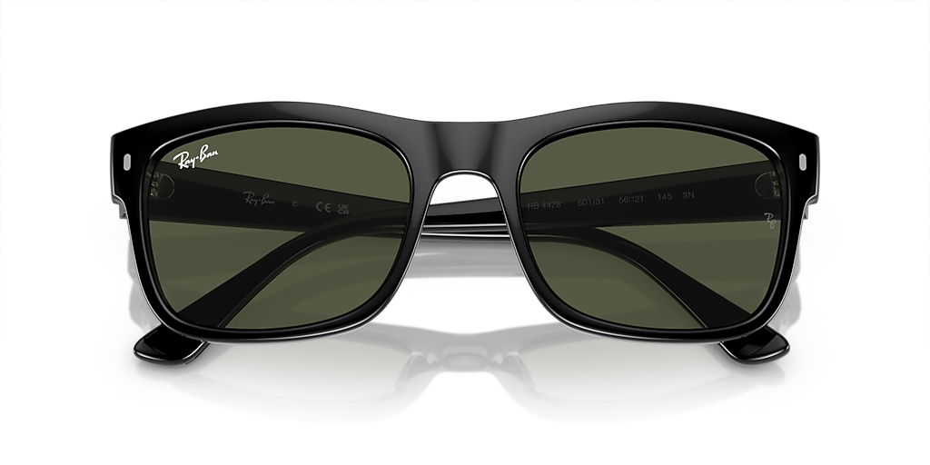 Ray-Ban RB4428F サングラス メンズ BLACK GREEN Ray-Ban RB4428 L (56 - 21) with Green lenses and Black frame
