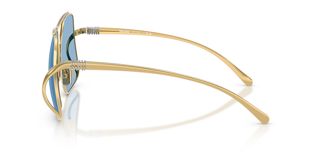 Miu Miu MU A55S XS (57 - 18) with Blue lenses and Gold frame