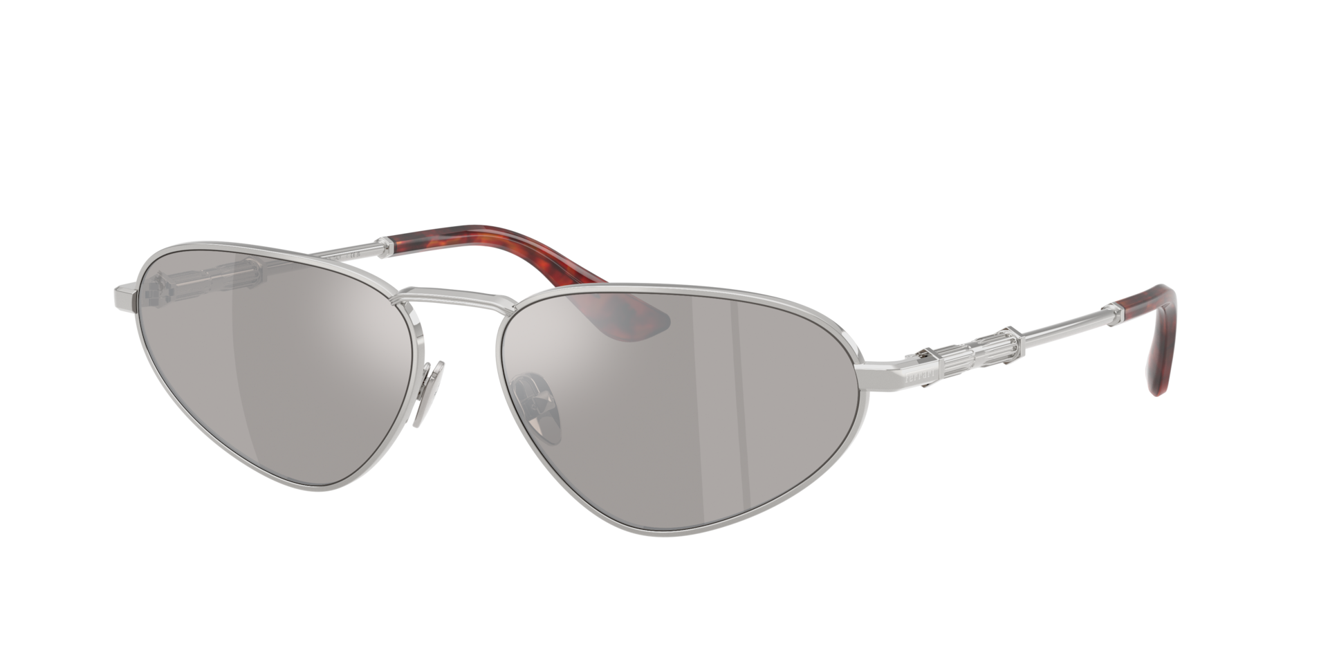 Ferrari Unisex Sunglass FH1038 Frame color Silver Shiny Lens color Light Grey Mirror Silver