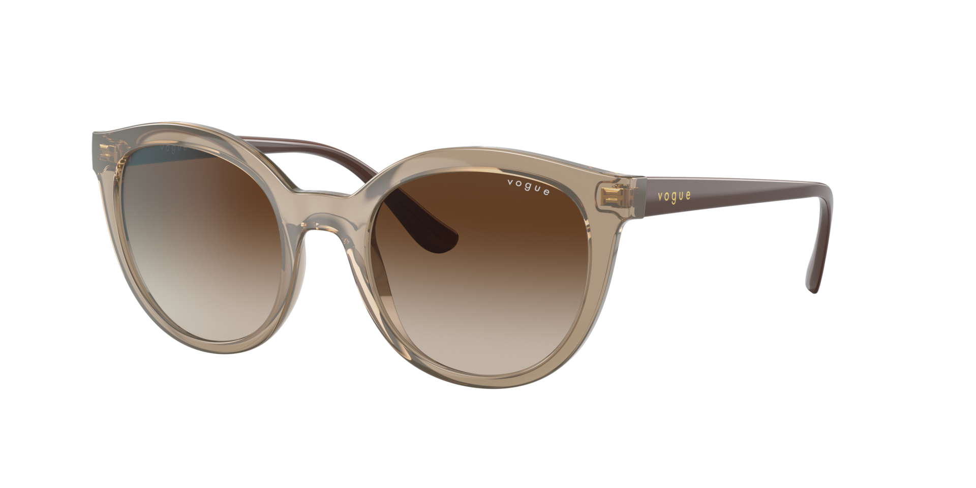 Vogue Eyewear Women's Brown Vo5427s 294013 Woman Sunglasses Injected Round Normal Shaded - Image 2
