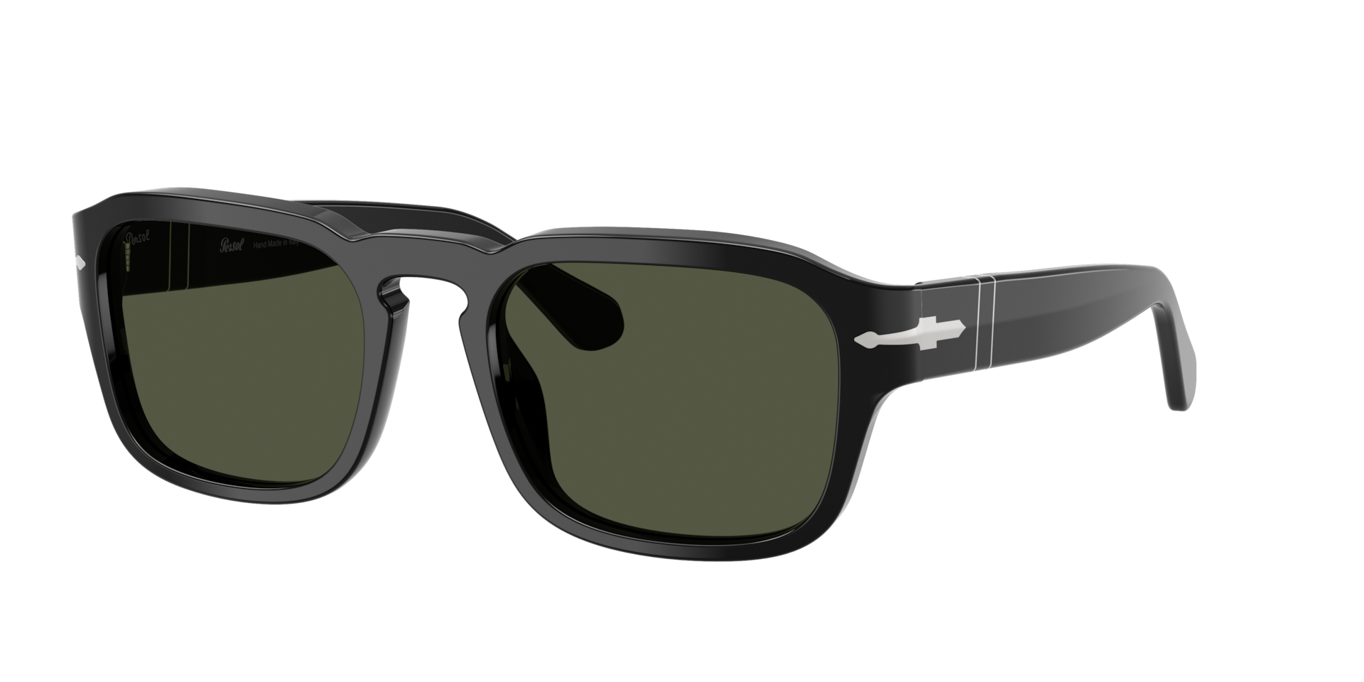 Persol Unisex Sunglass PO3386S -  Frame color: Black, Lens color: Green