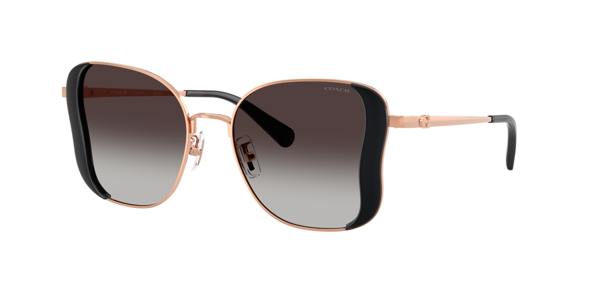 Coach Frau Sunglass CDP51 - Rahmenfarbe: Smoke/Roségold, Linsenfarbe: Grau Verlaufstönung