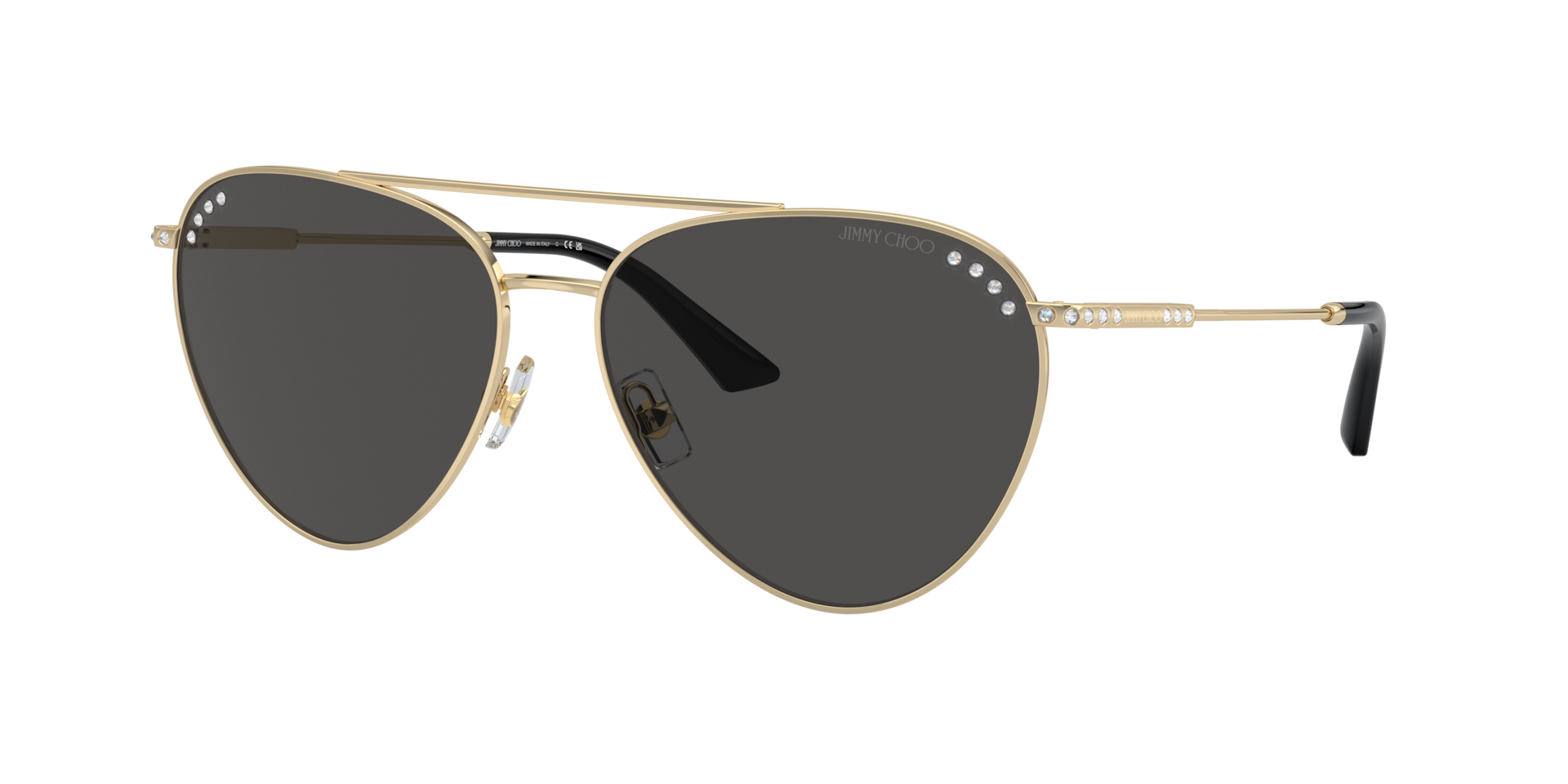 Jimmy Choo Frau Sunglass JC4002B - Rahmenfarbe: Hellgold, Linsenfarbe: Dunkelgrau